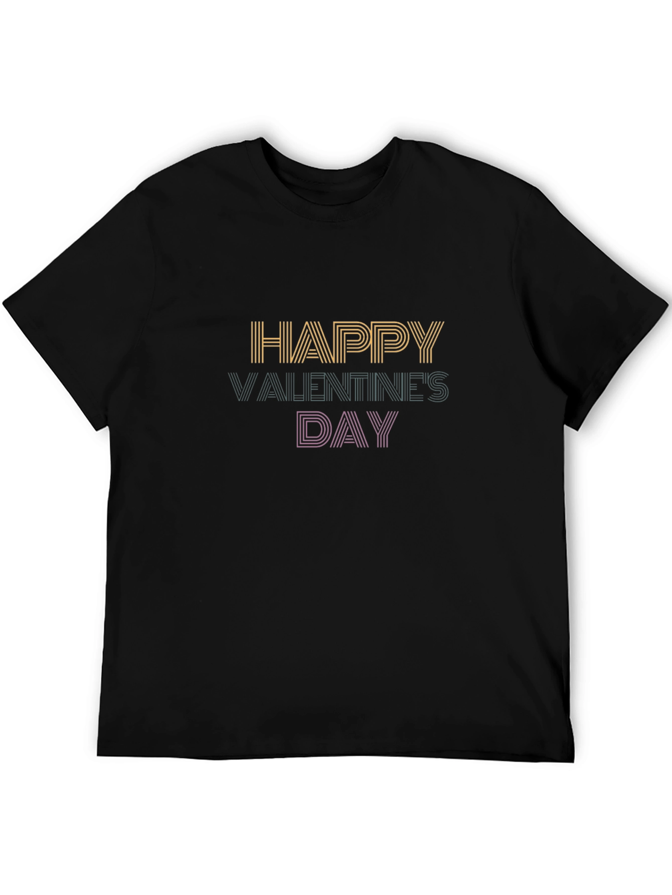 Happy Valentines Day Graphic Tee - Stylish Black T-Shirt