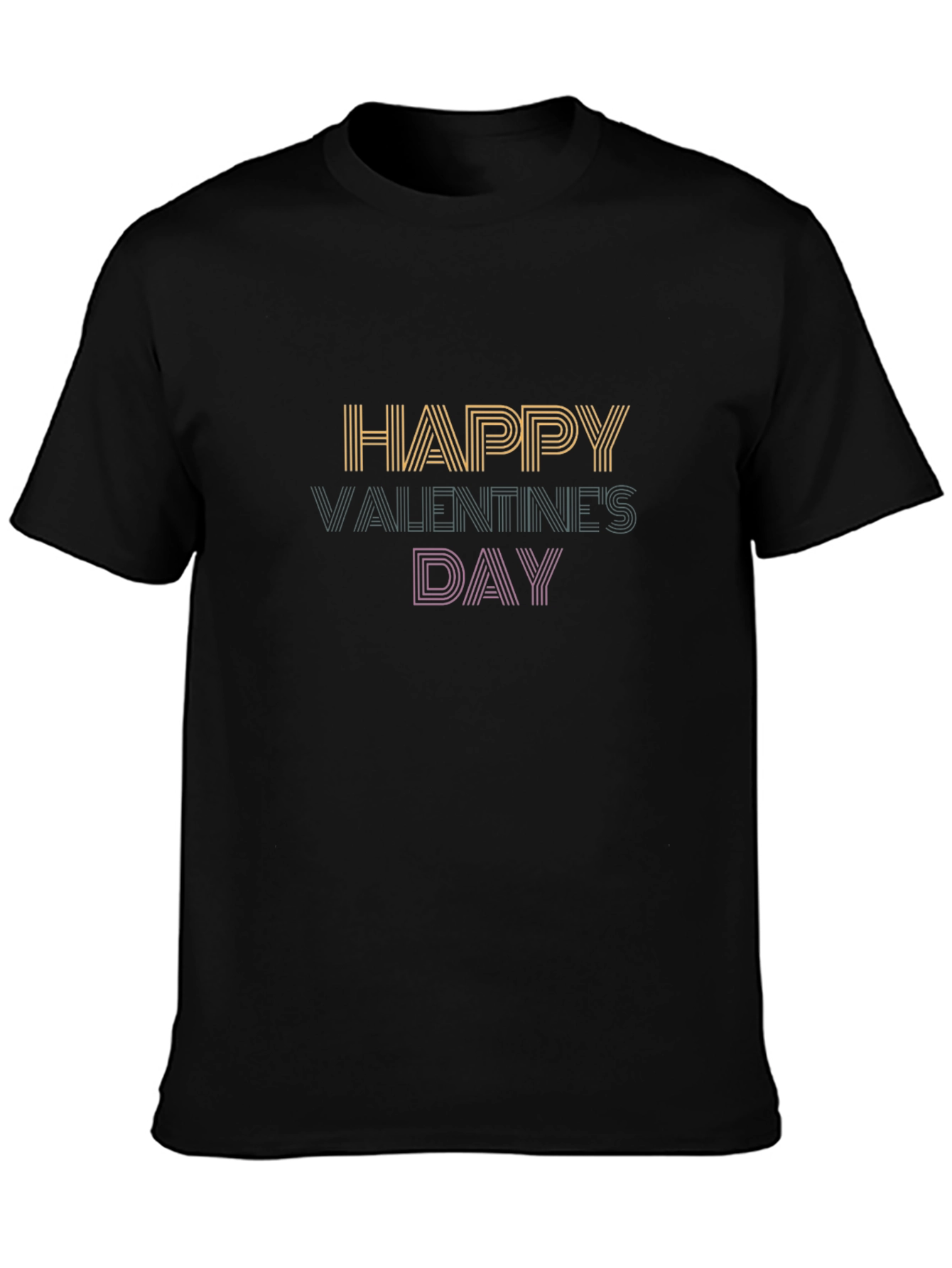 Happy Valentines Day Graphic Tee - Stylish Black T-Shirt