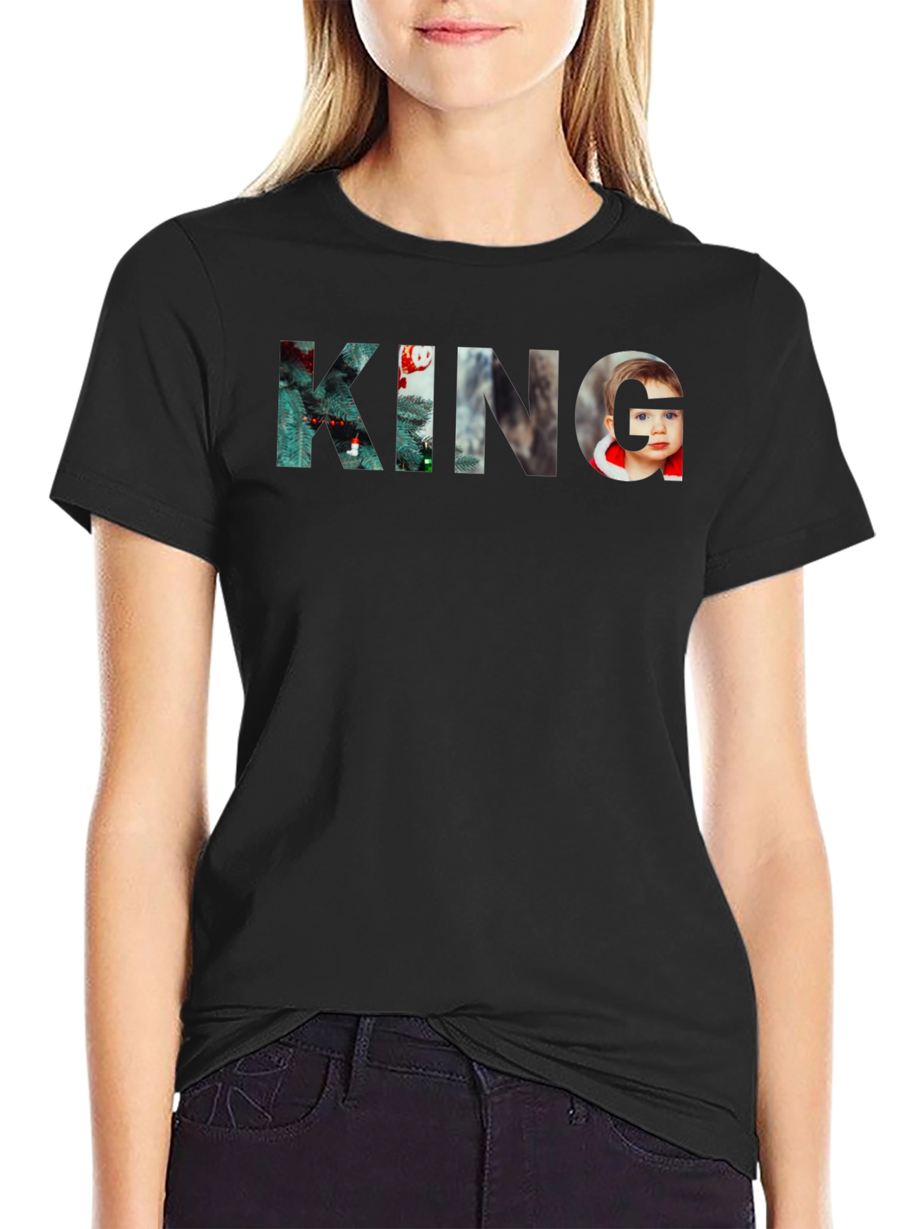 KING Graphic Print Black T-Shirt