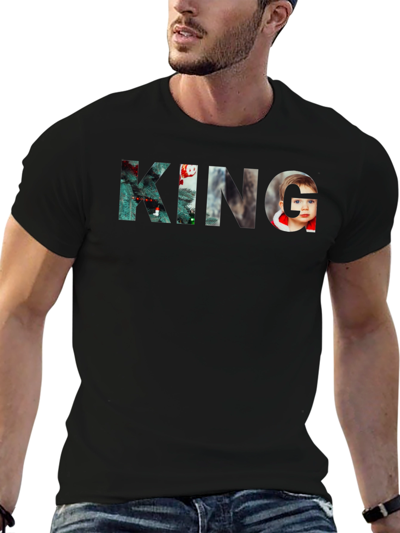 KING Graphic Print Black T-Shirt