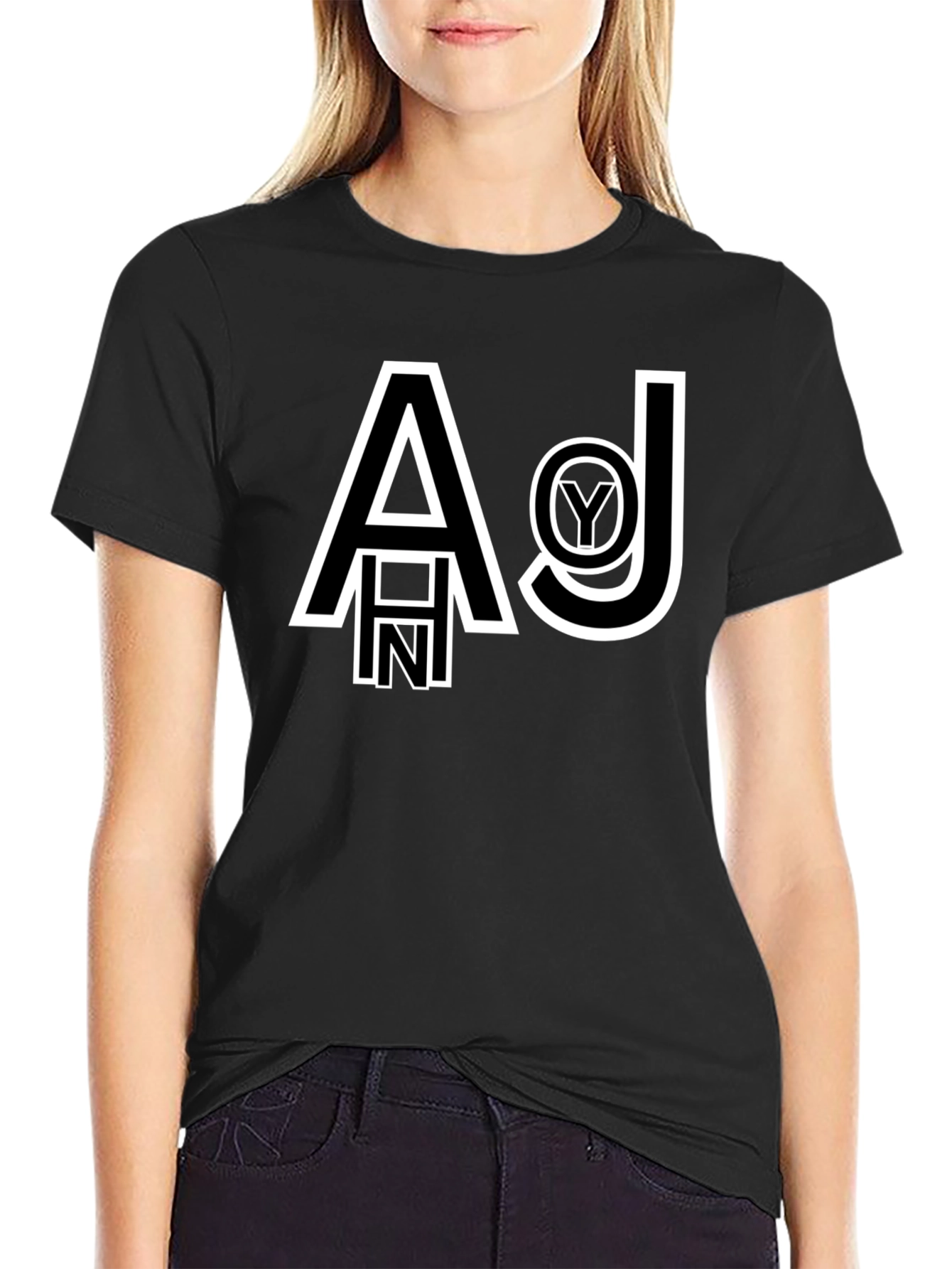 Graphic Print Black Cotton T-Shirt