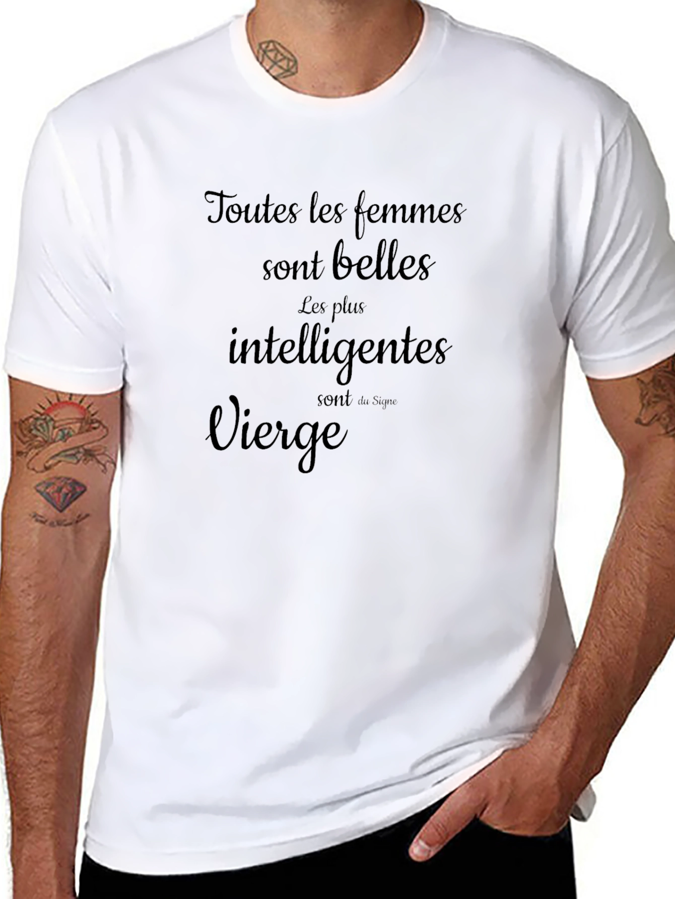 French Virgo Womens T-Shirt - Beautiful & Intelligent