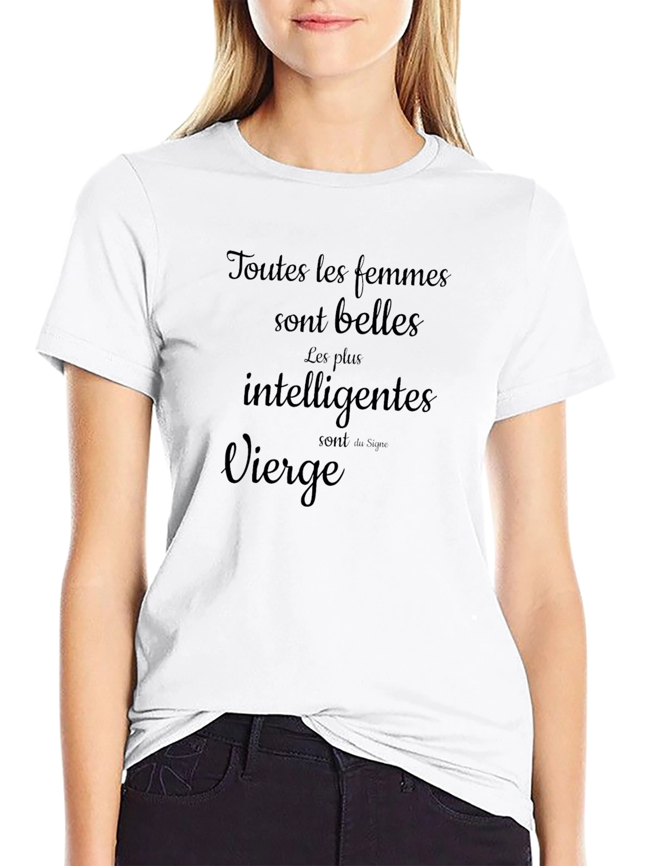 French Virgo Womens T-Shirt - Beautiful & Intelligent