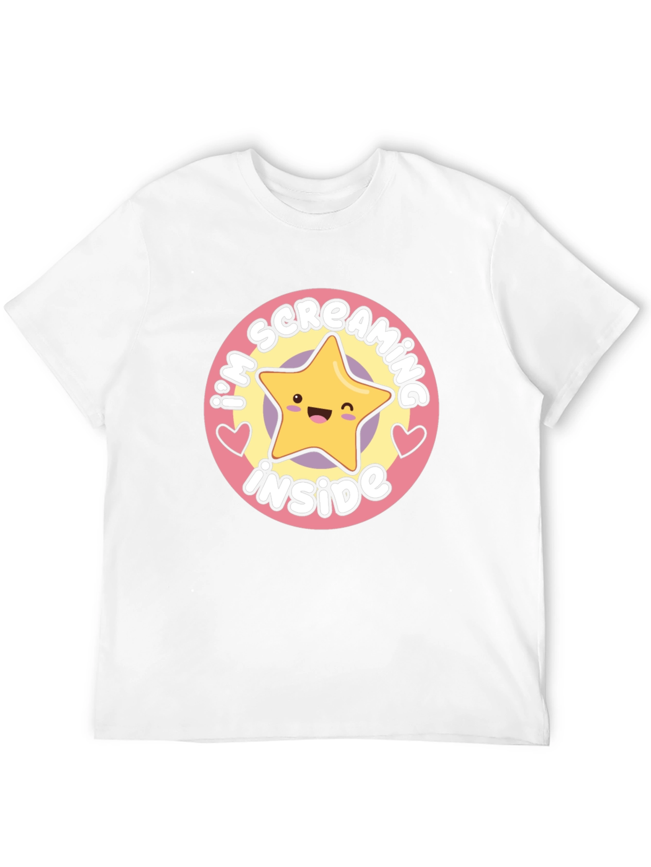 Screaming Inside Star Graphic Black T-Shirt