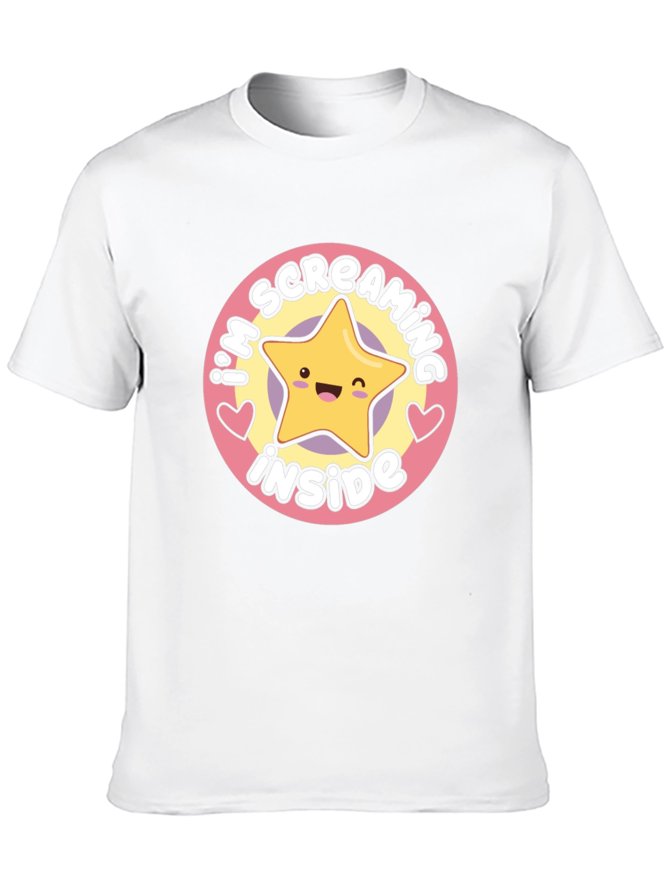 Screaming Inside Star Graphic Black T-Shirt