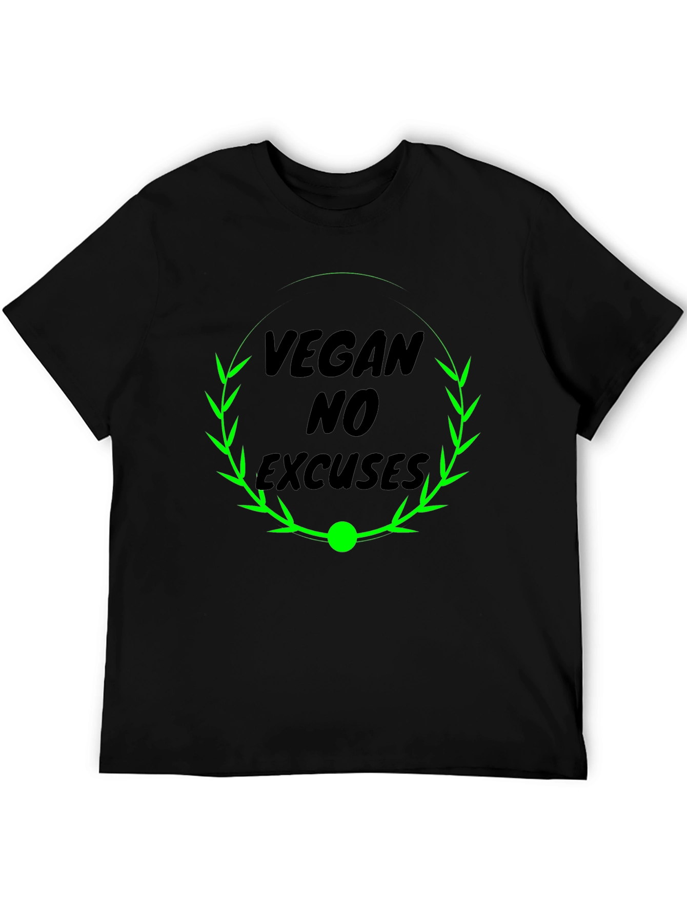 Vegan No Excuses Black Graphic T-Shirt