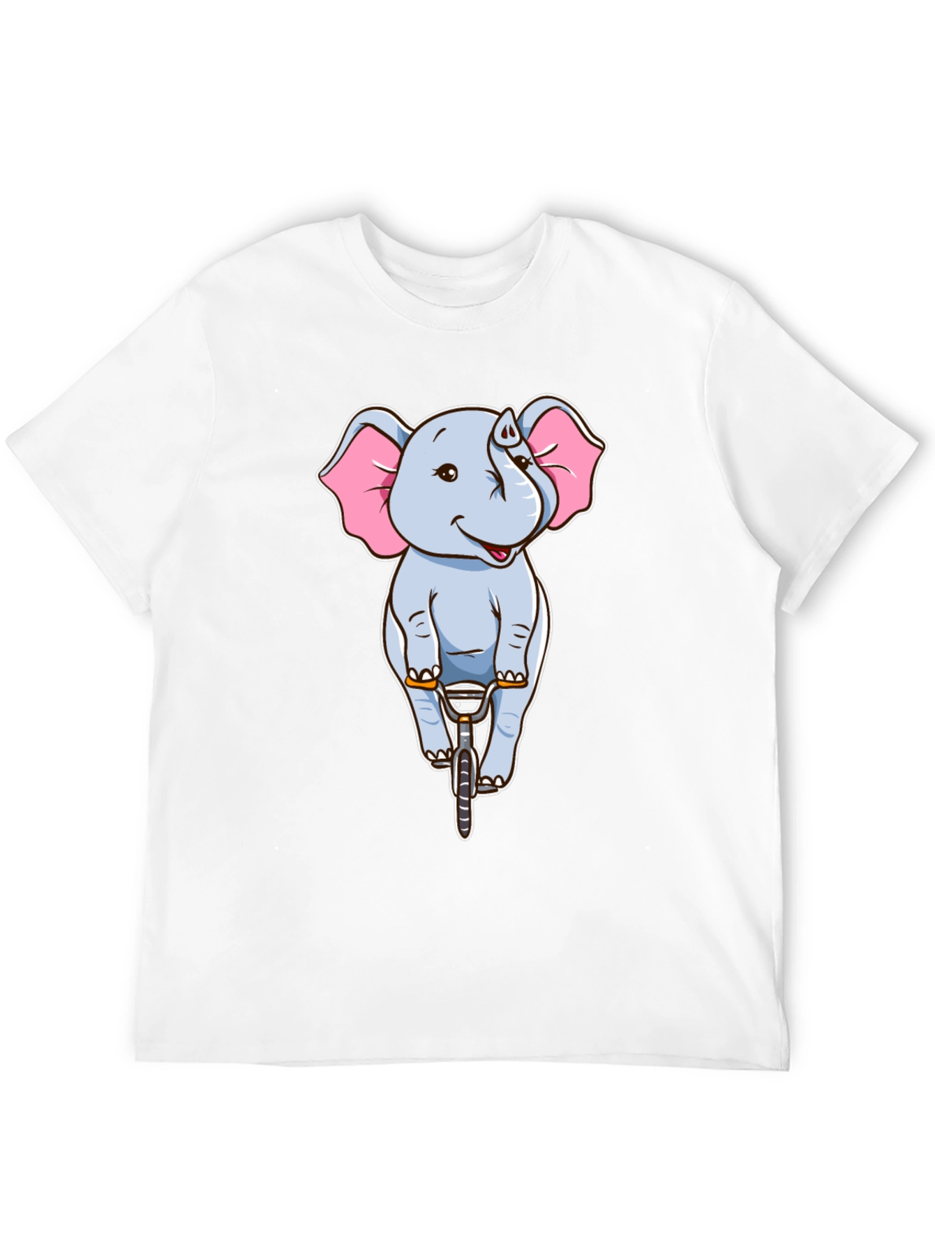 Elephant Riding Bike Graphic Tee - Black