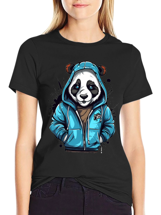 Cool Panda in Hoodie T-Shirt