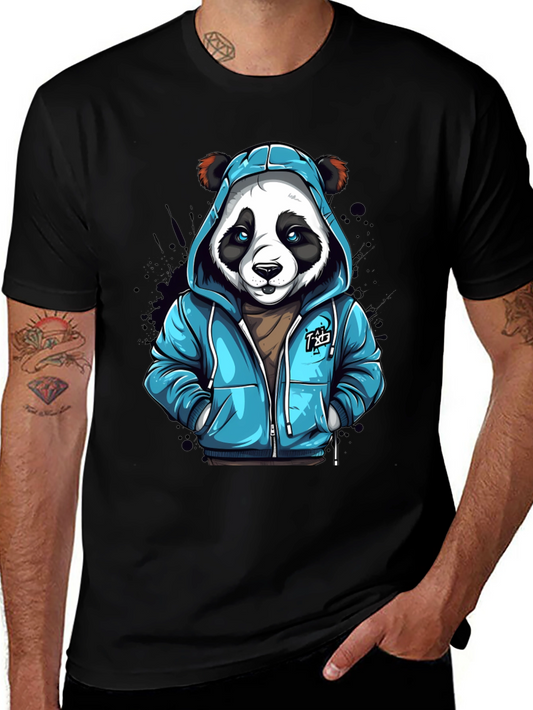 Cool Panda in Hoodie T-Shirt