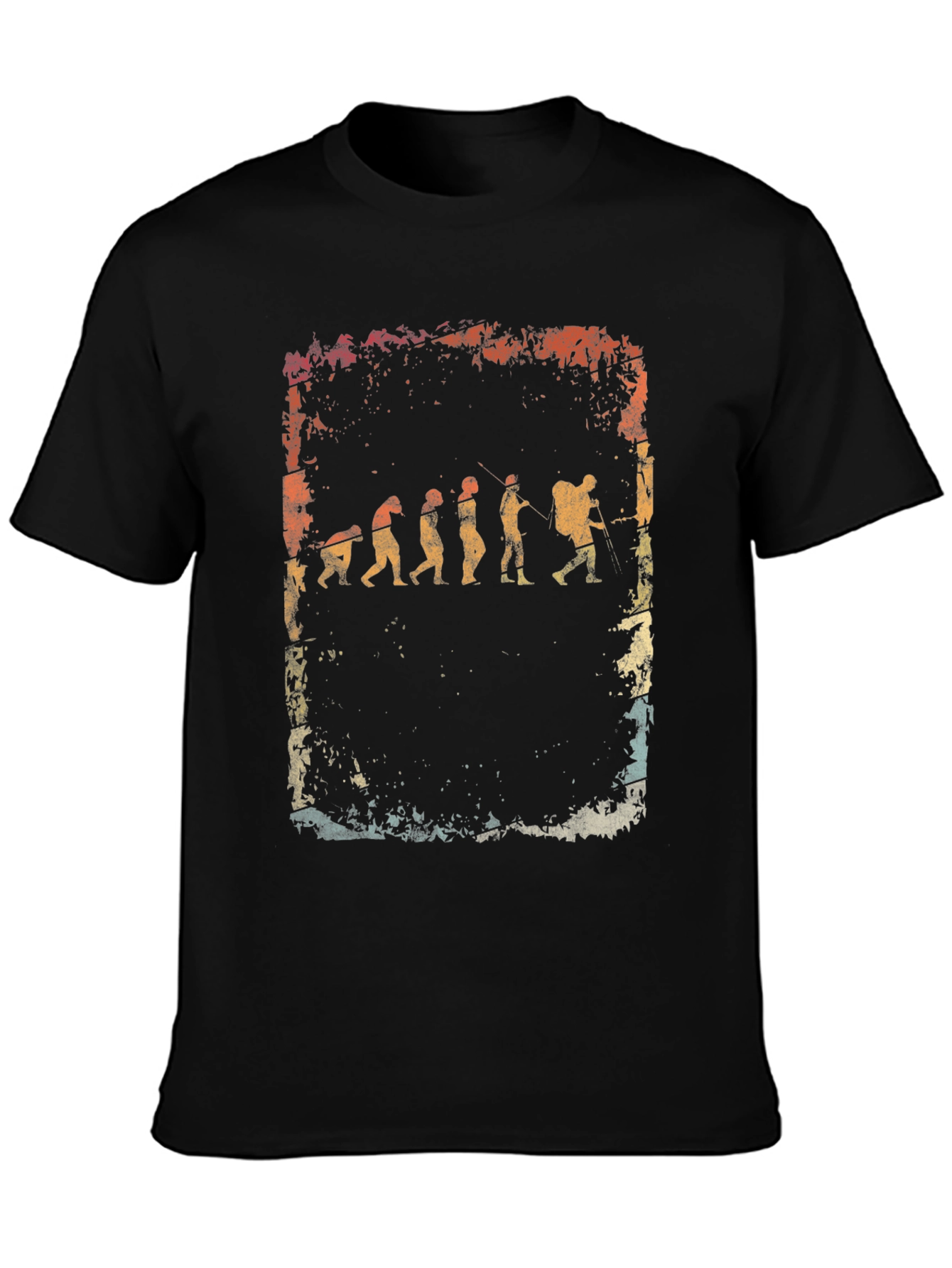 Evolution of Hiker Graphic Tee - Black