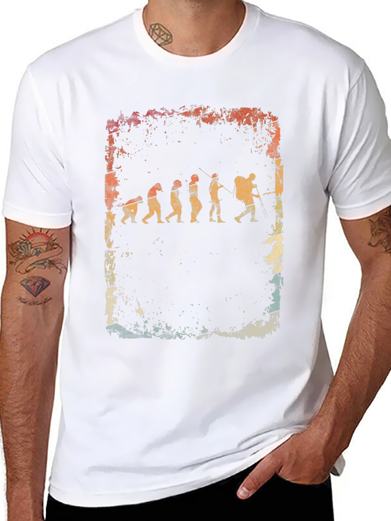 Evolution of Hiker Graphic Tee - Black