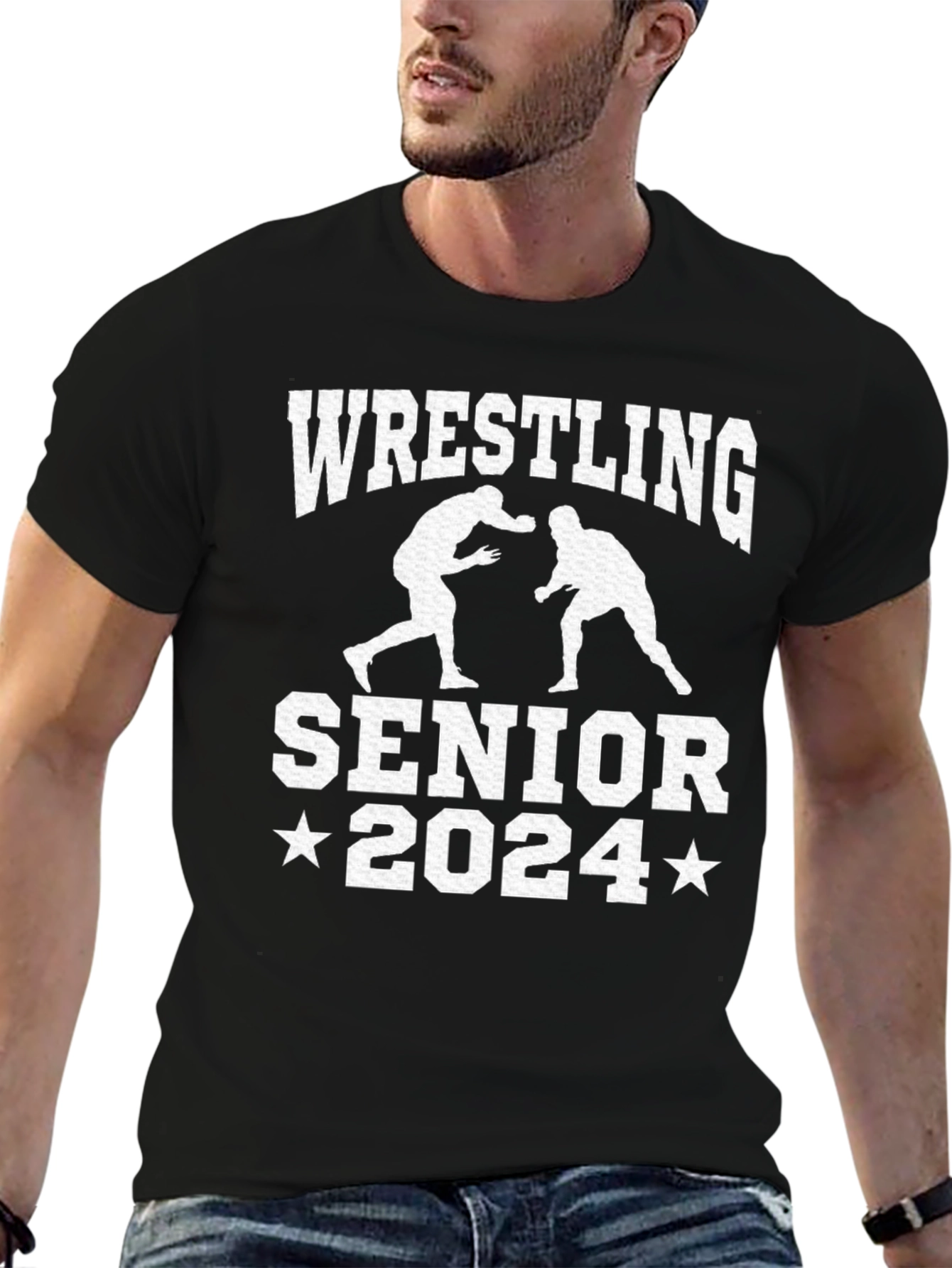 Wrestling Senior 2024 Black T-Shirt