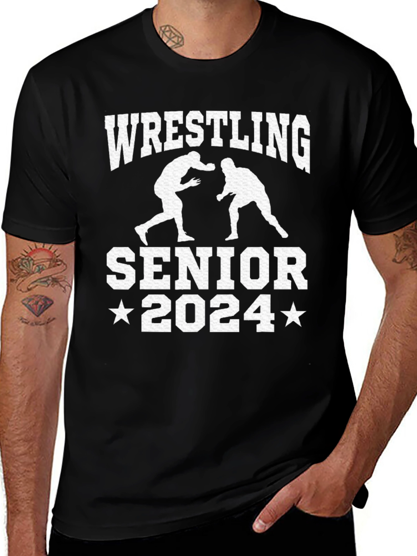 Wrestling Senior 2024 Black T-Shirt