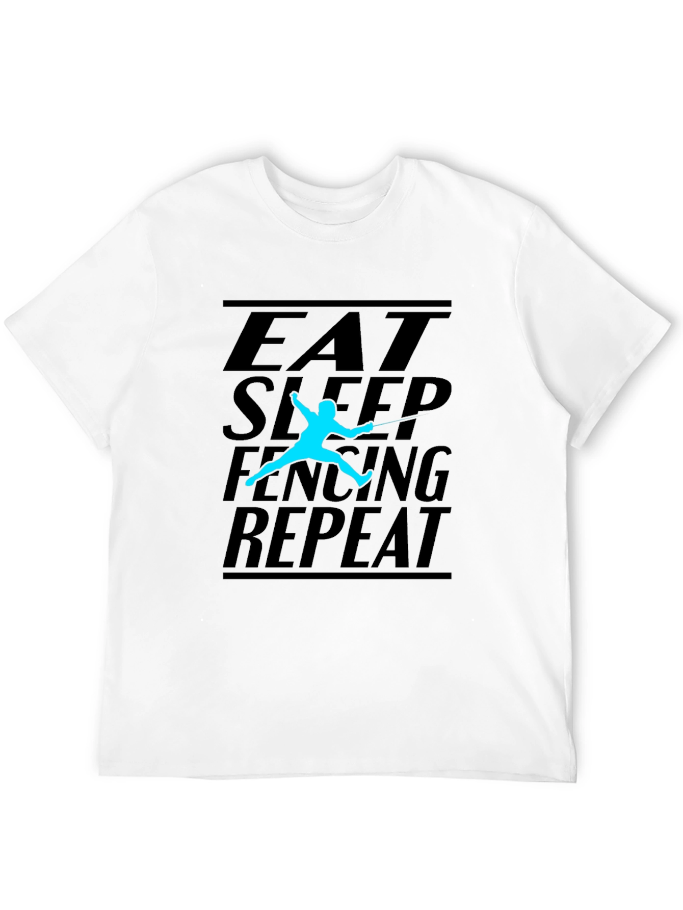 Eat Sleep Fencing Repeat Black T-Shirt