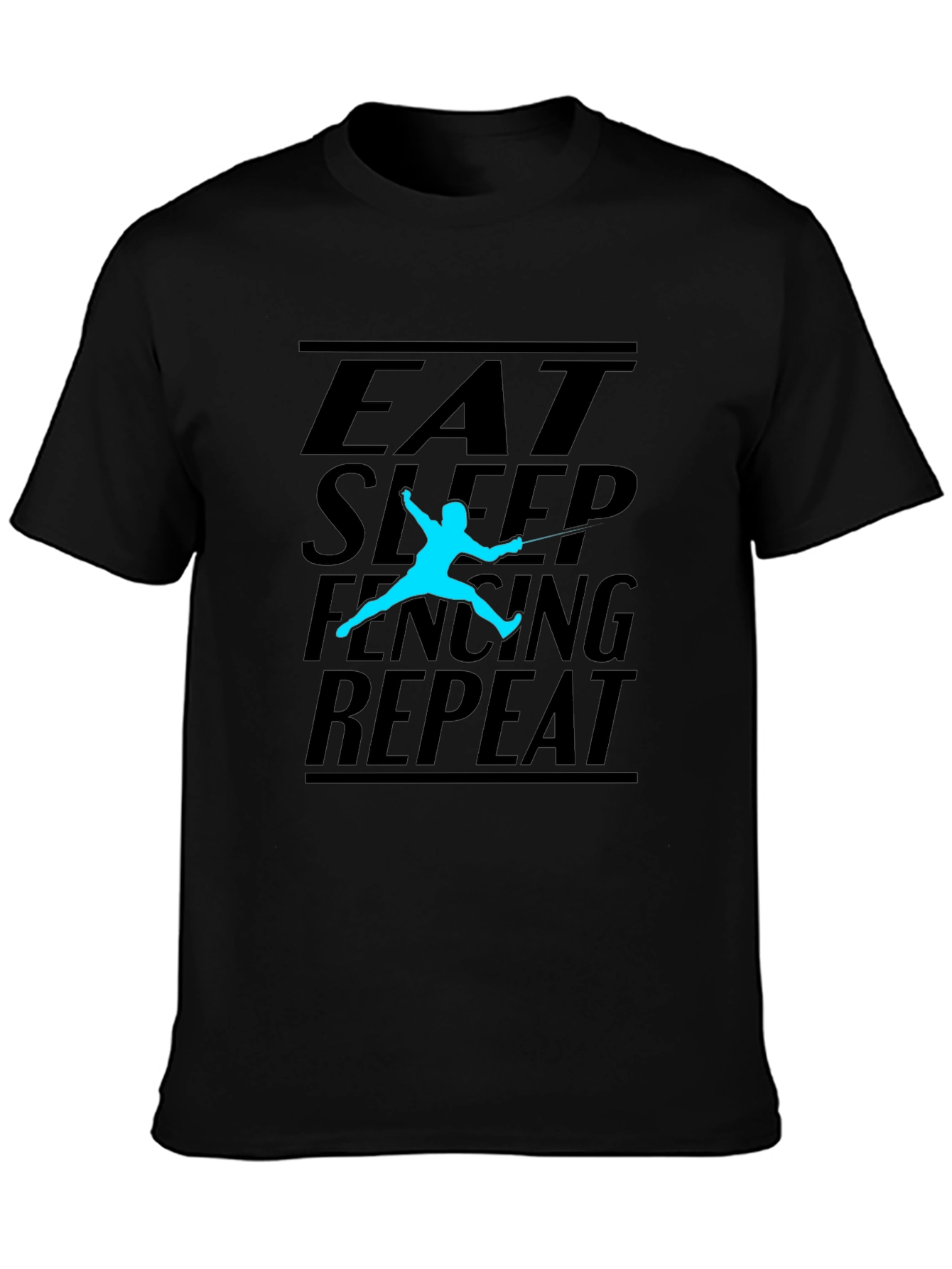 Eat Sleep Fencing Repeat Black T-Shirt