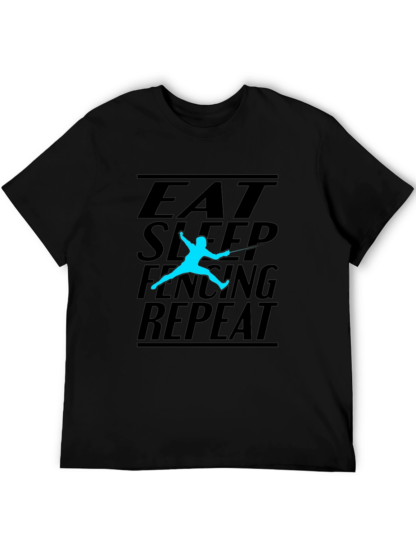 Eat Sleep Fencing Repeat Black T-Shirt