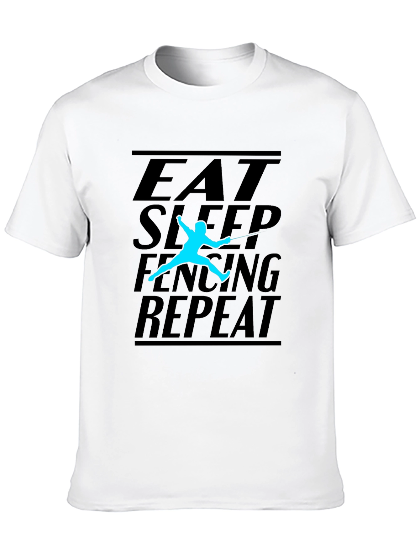 Eat Sleep Fencing Repeat Black T-Shirt