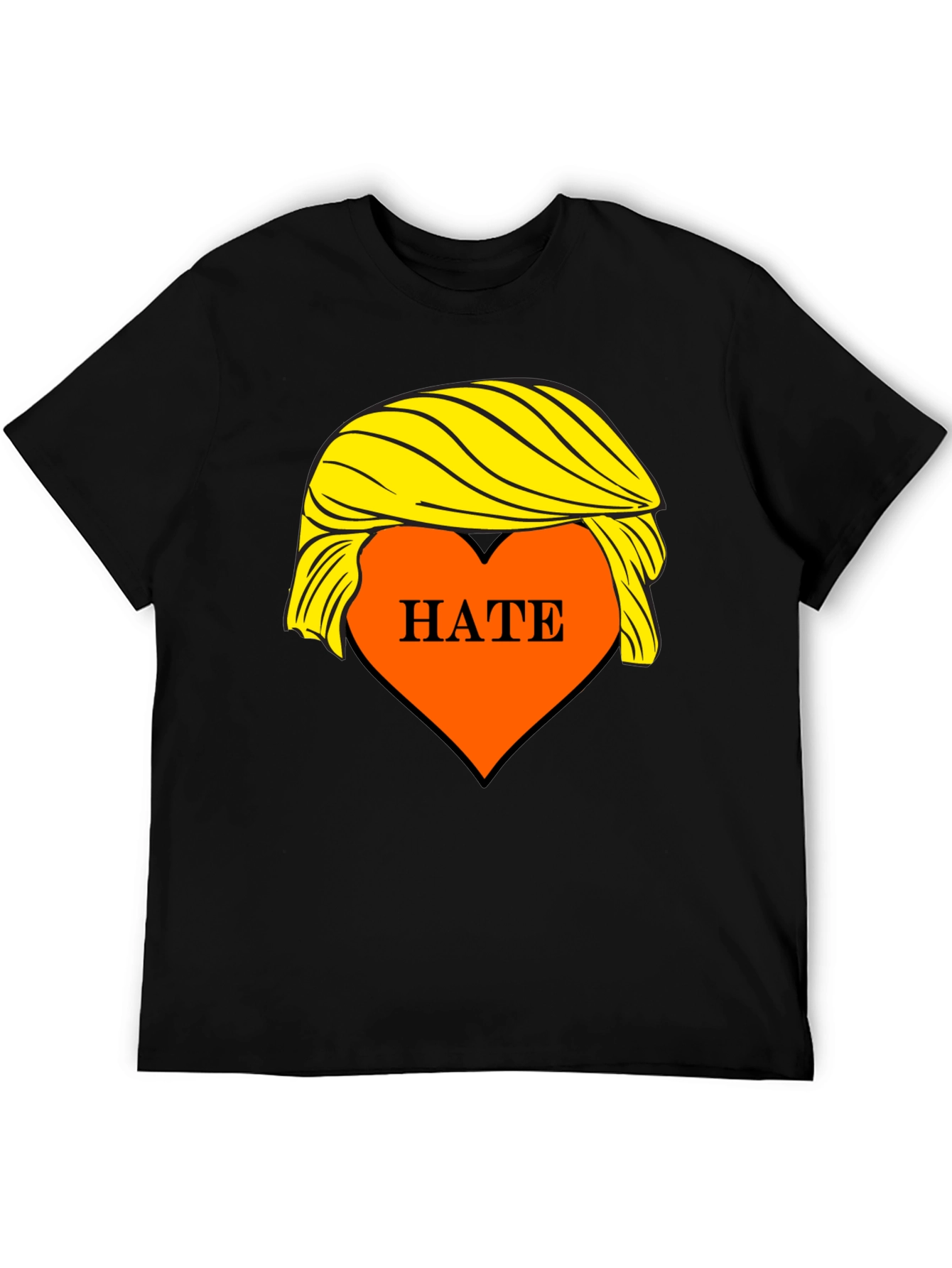 HATE Trump Hair Parody Graphic T-Shirt