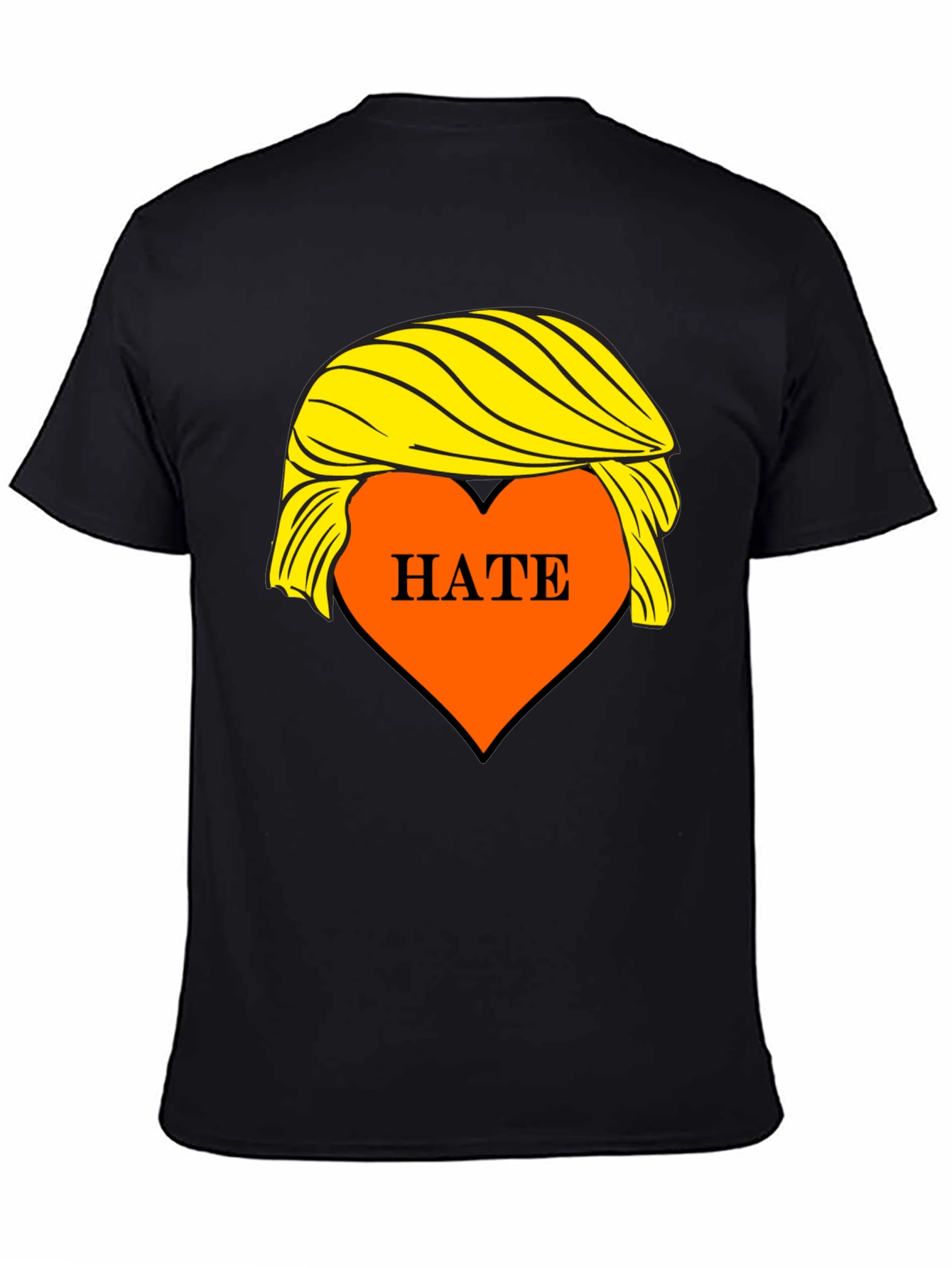 HATE Trump Hair Parody Graphic T-Shirt