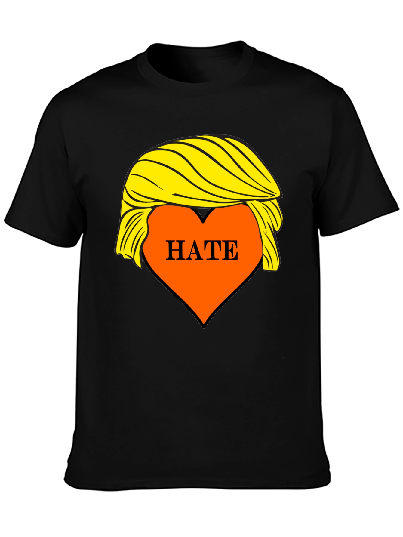 HATE Trump Hair Parody Graphic T-Shirt