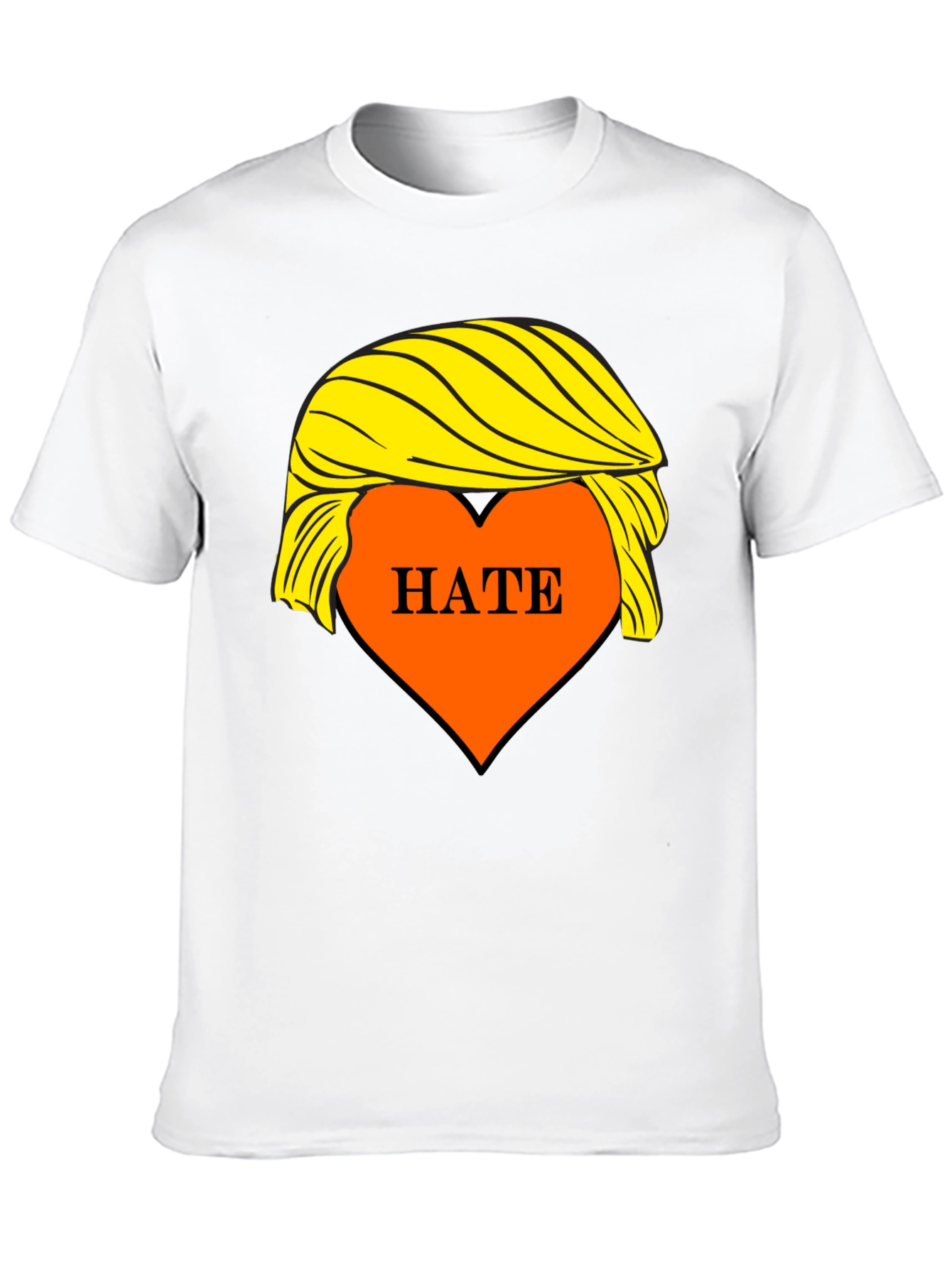 HATE Trump Hair Parody Graphic T-Shirt