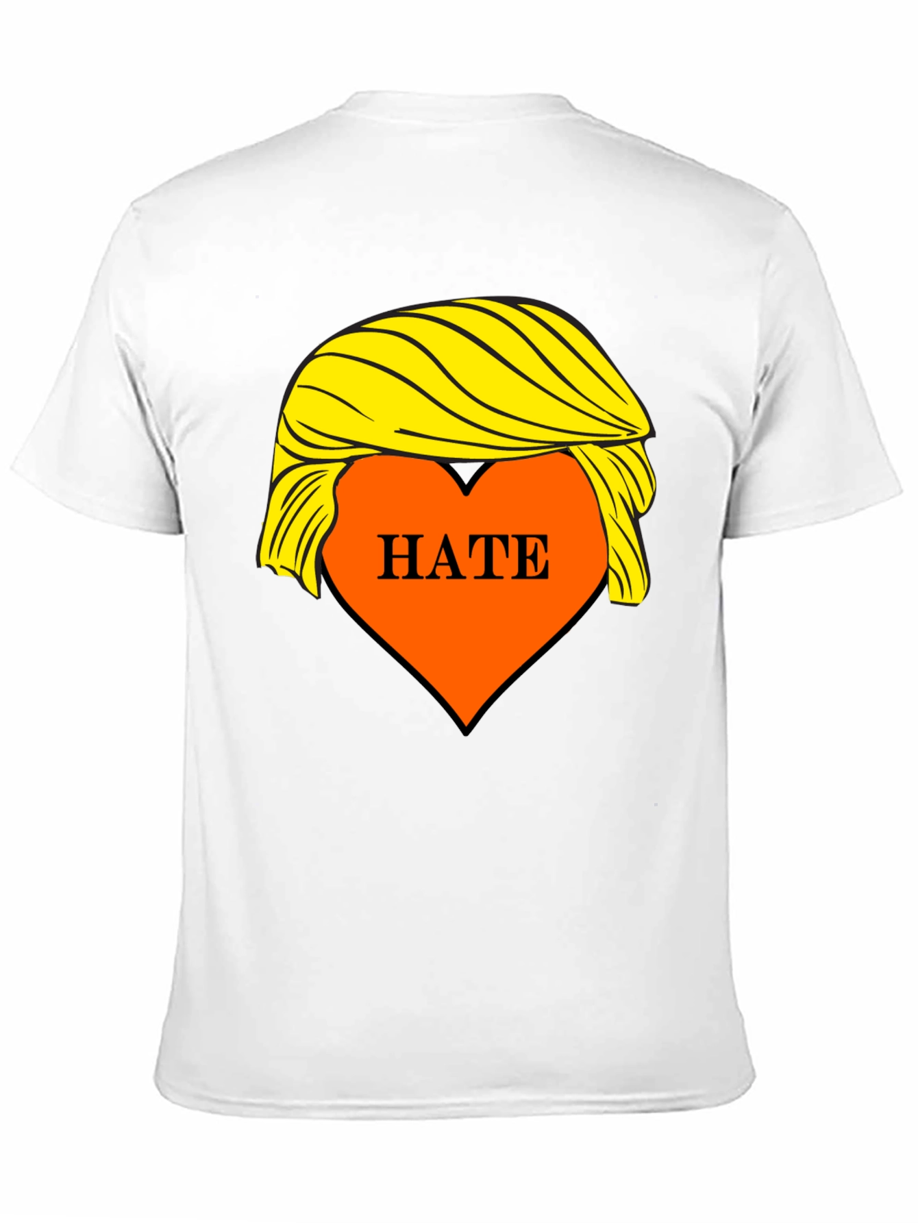 HATE Trump Hair Parody Graphic T-Shirt