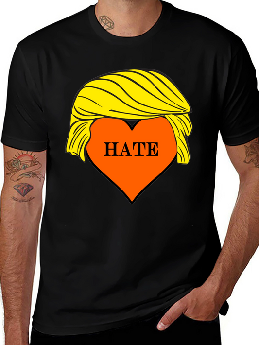 HATE Trump Hair Parody Graphic T-Shirt
