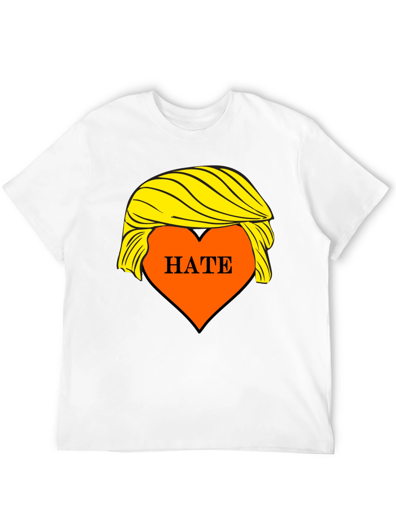 HATE Trump Hair Parody Graphic T-Shirt