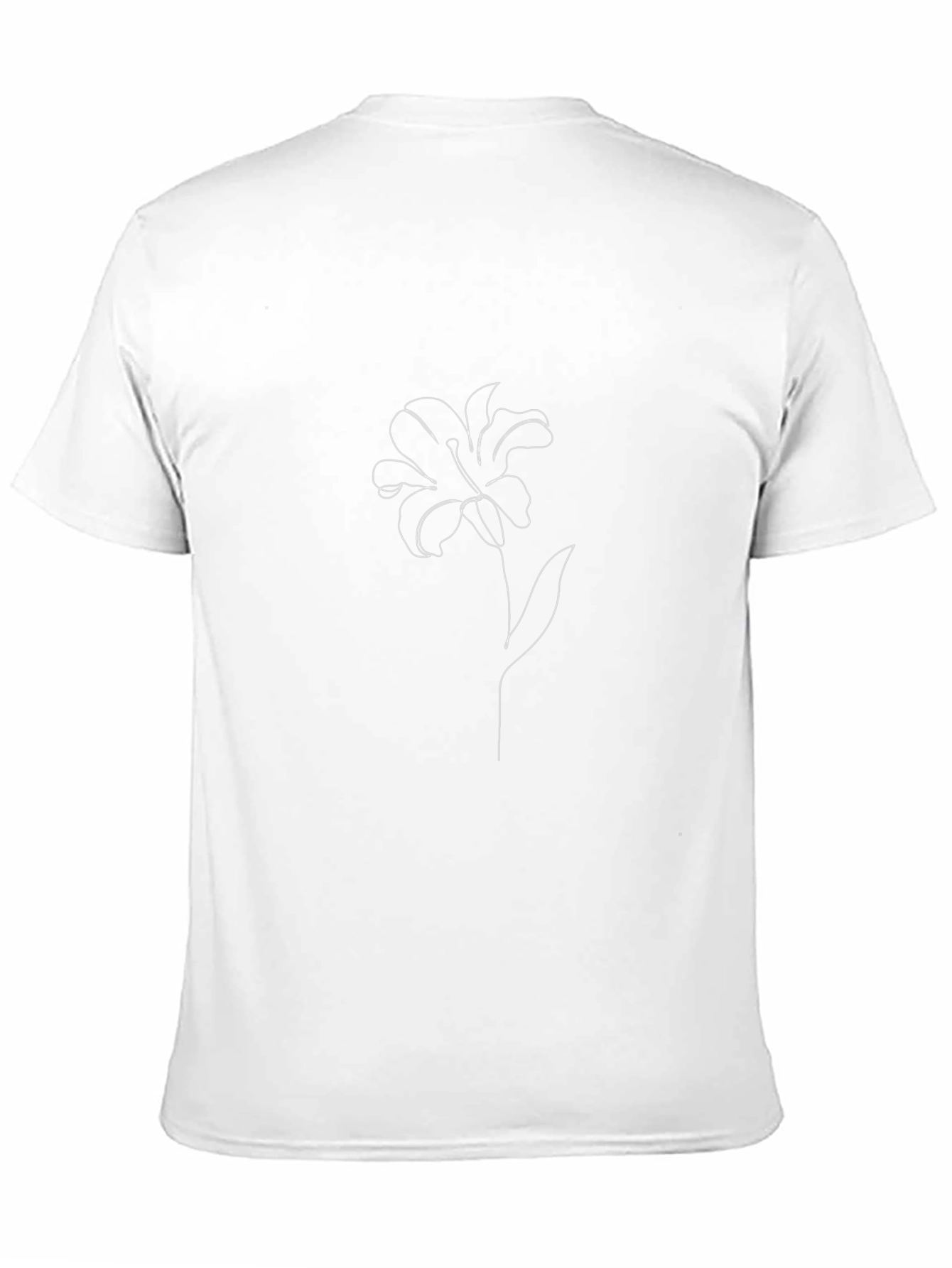 Minimalist Lily Graphic Black T-Shirt