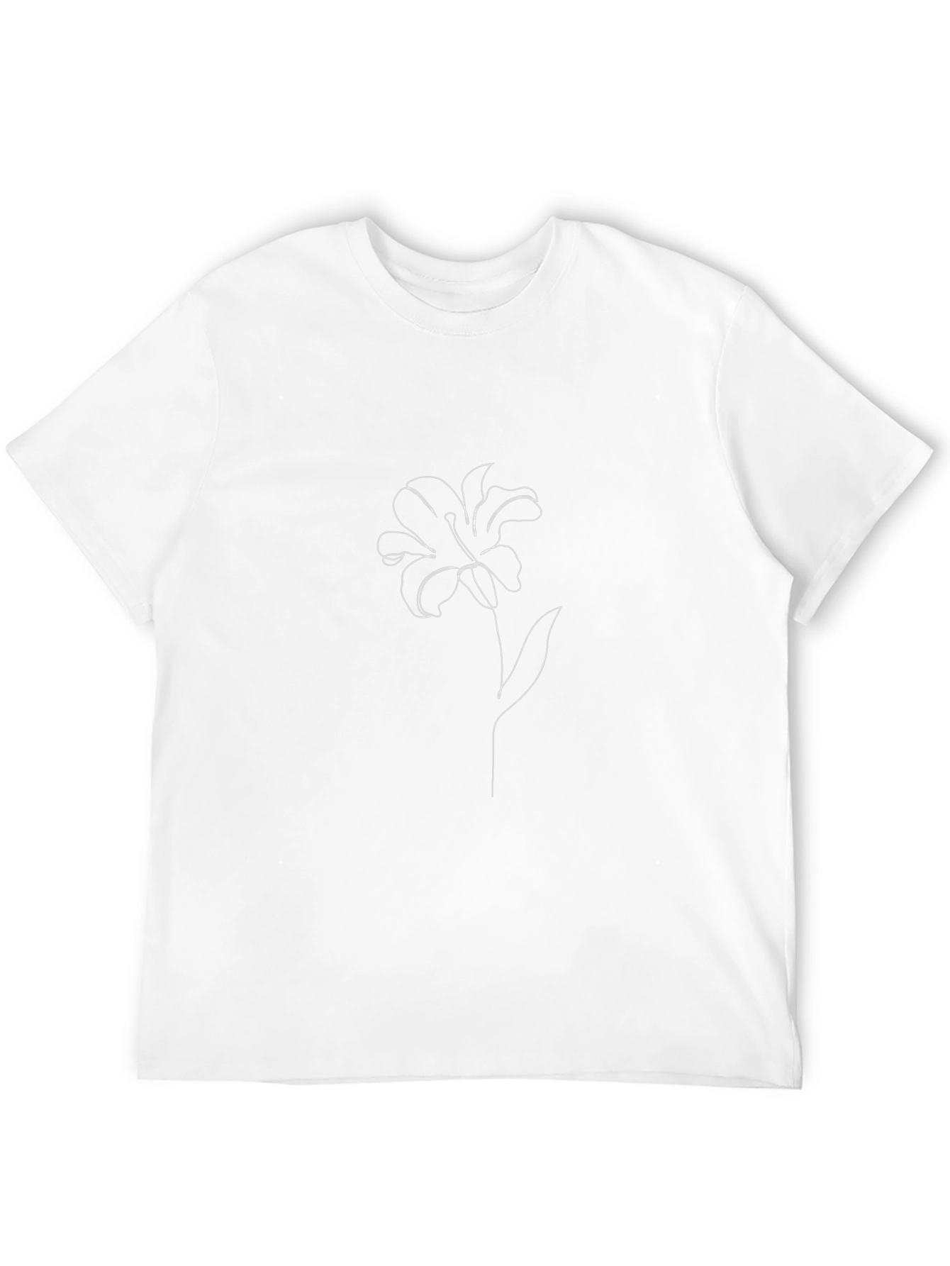 Minimalist Lily Graphic Black T-Shirt