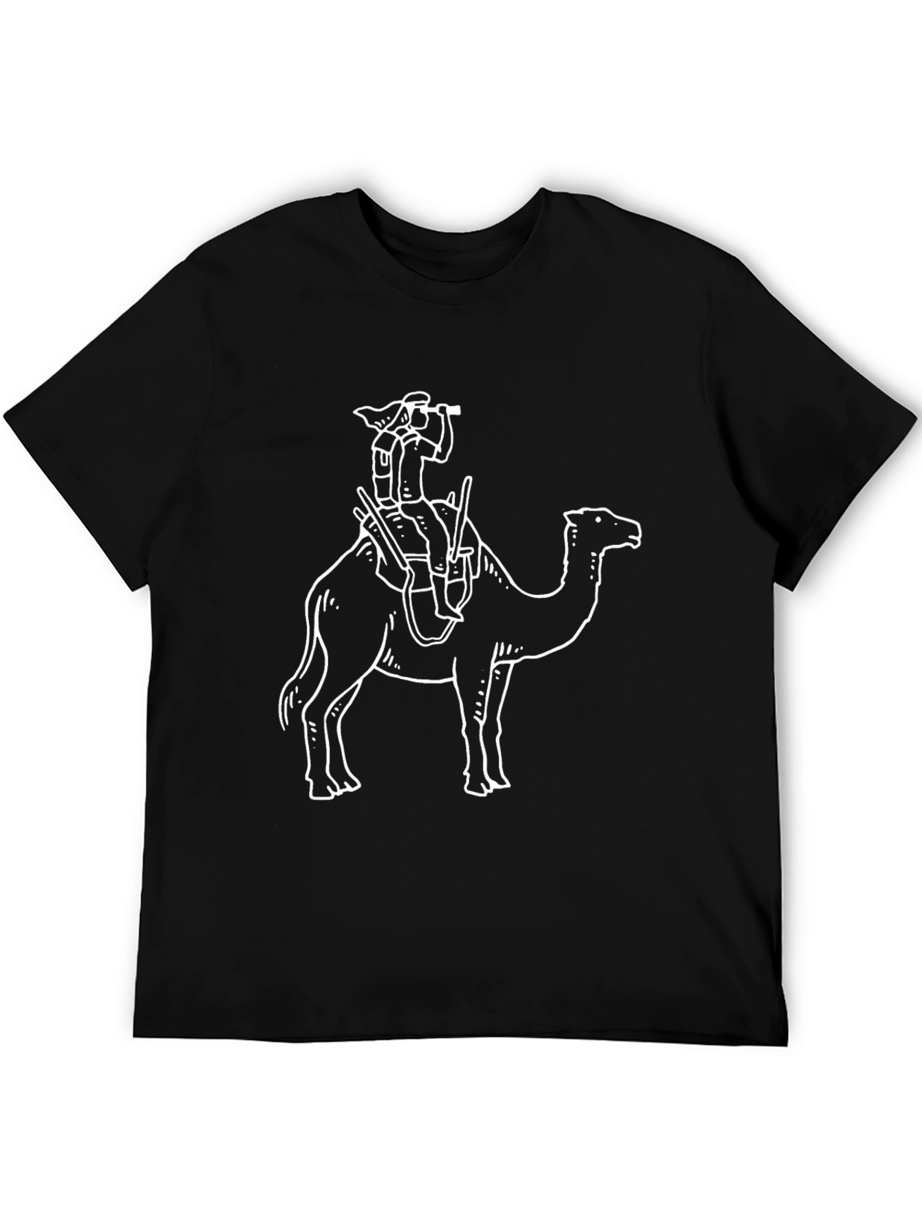 Black T-Shirt with Camel Rider Graphic