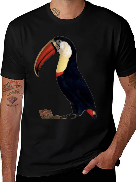 Toucan Bird Graphic Print Black T-Shirt