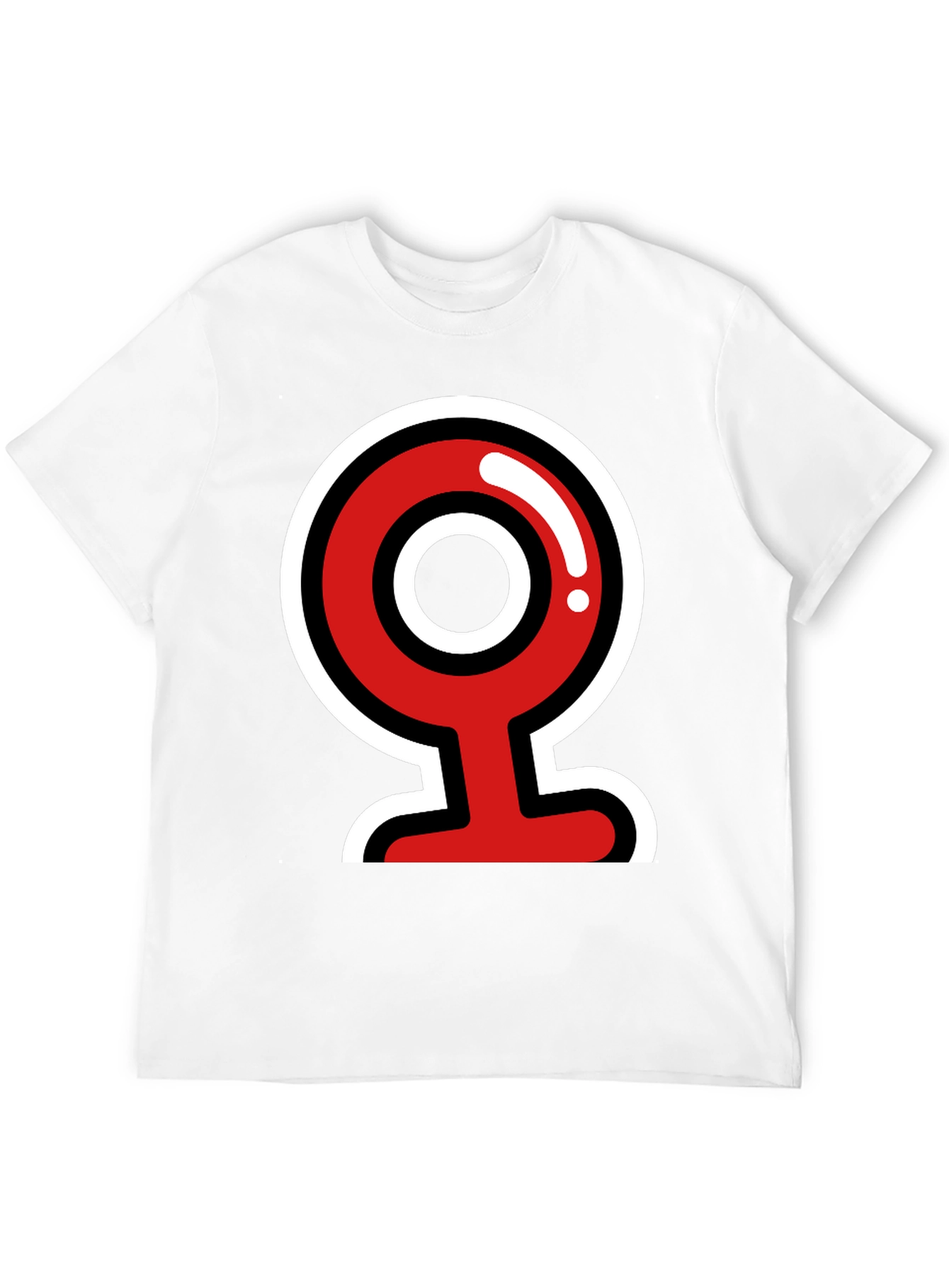 Bold Graphic Tee - Red & White Camera