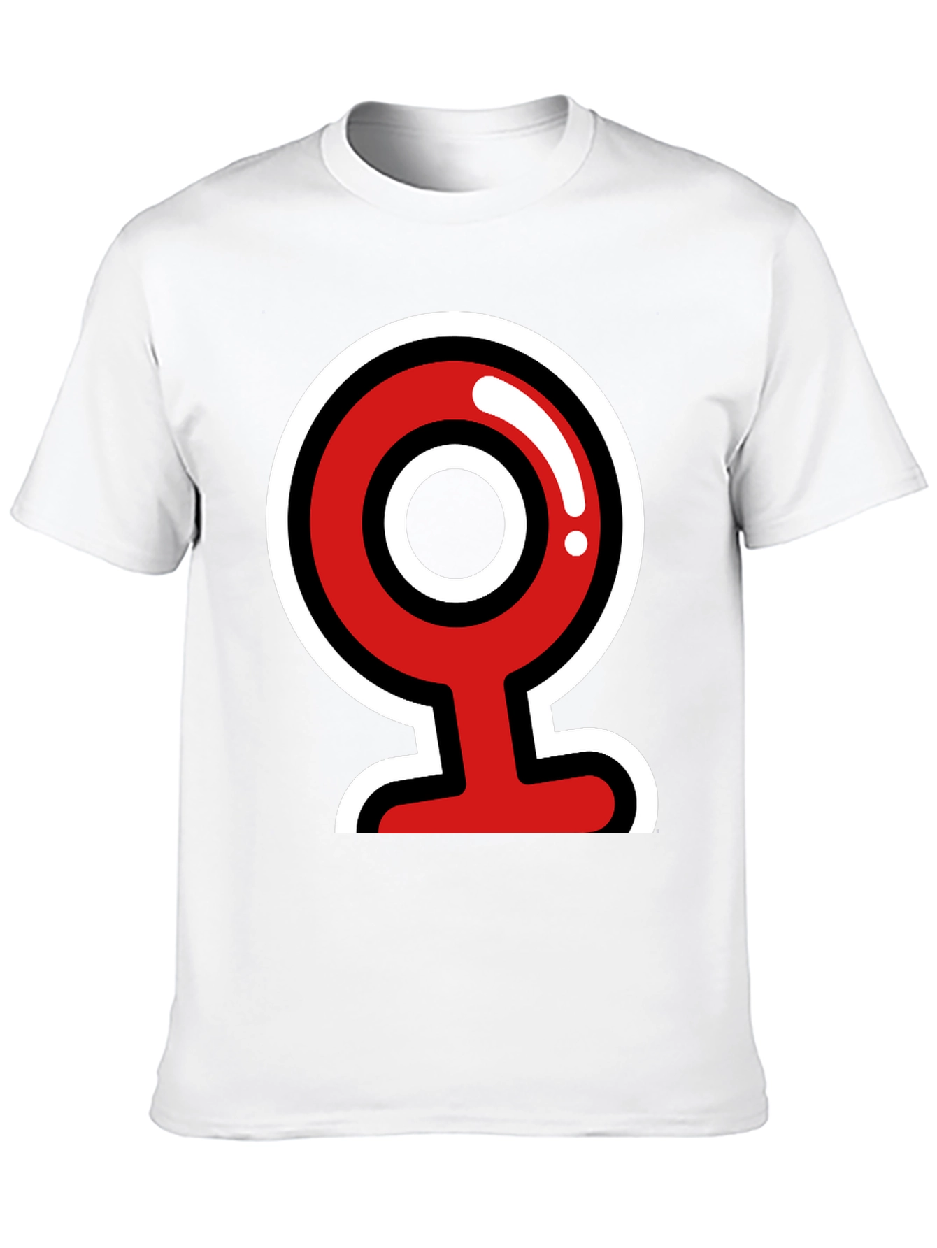 Bold Graphic Tee - Red & White Camera