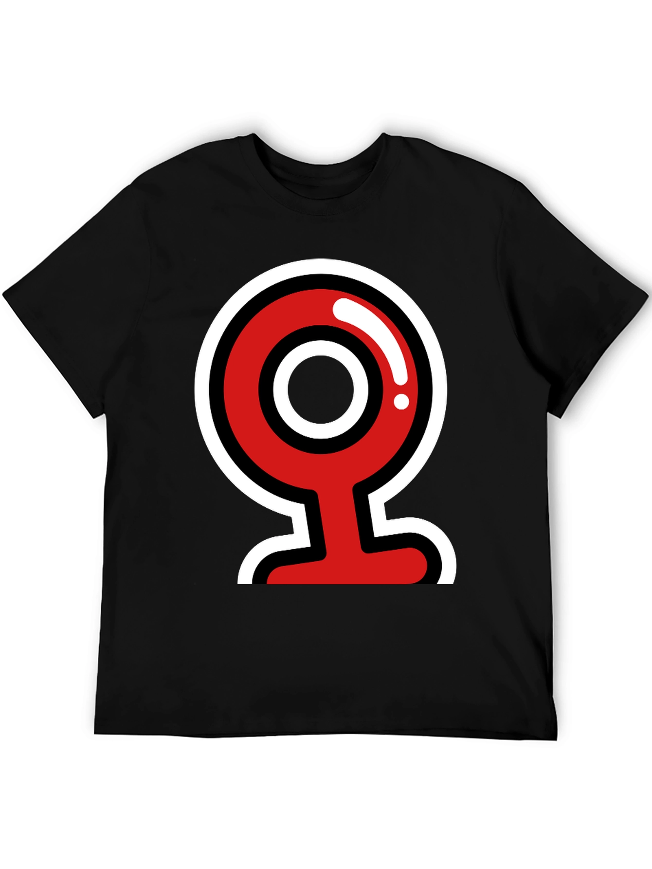 Bold Graphic Tee - Red & White Camera