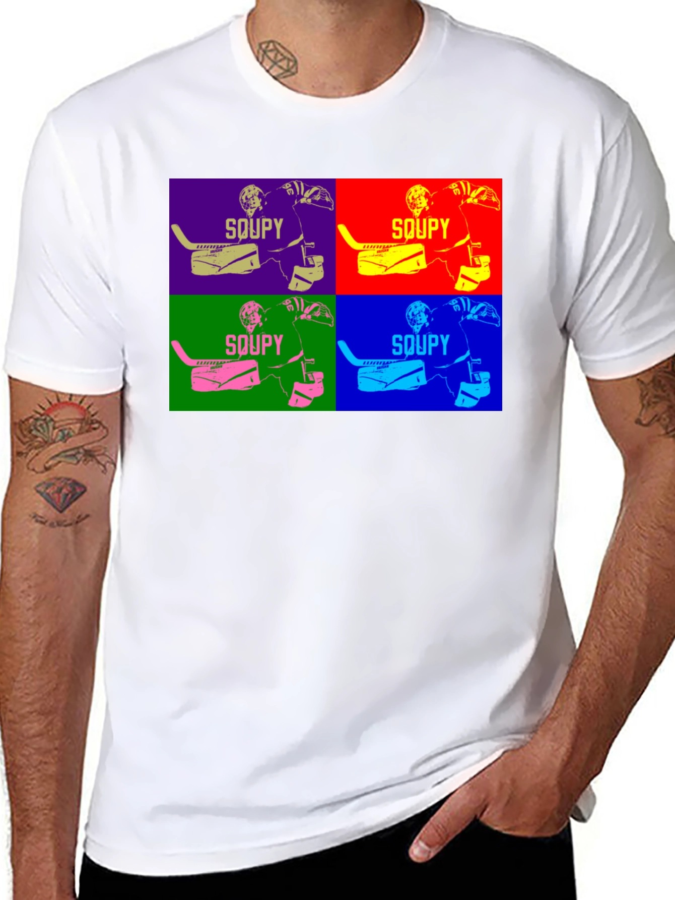 Soupy Hockey Goalie Pop Art T-Shirt