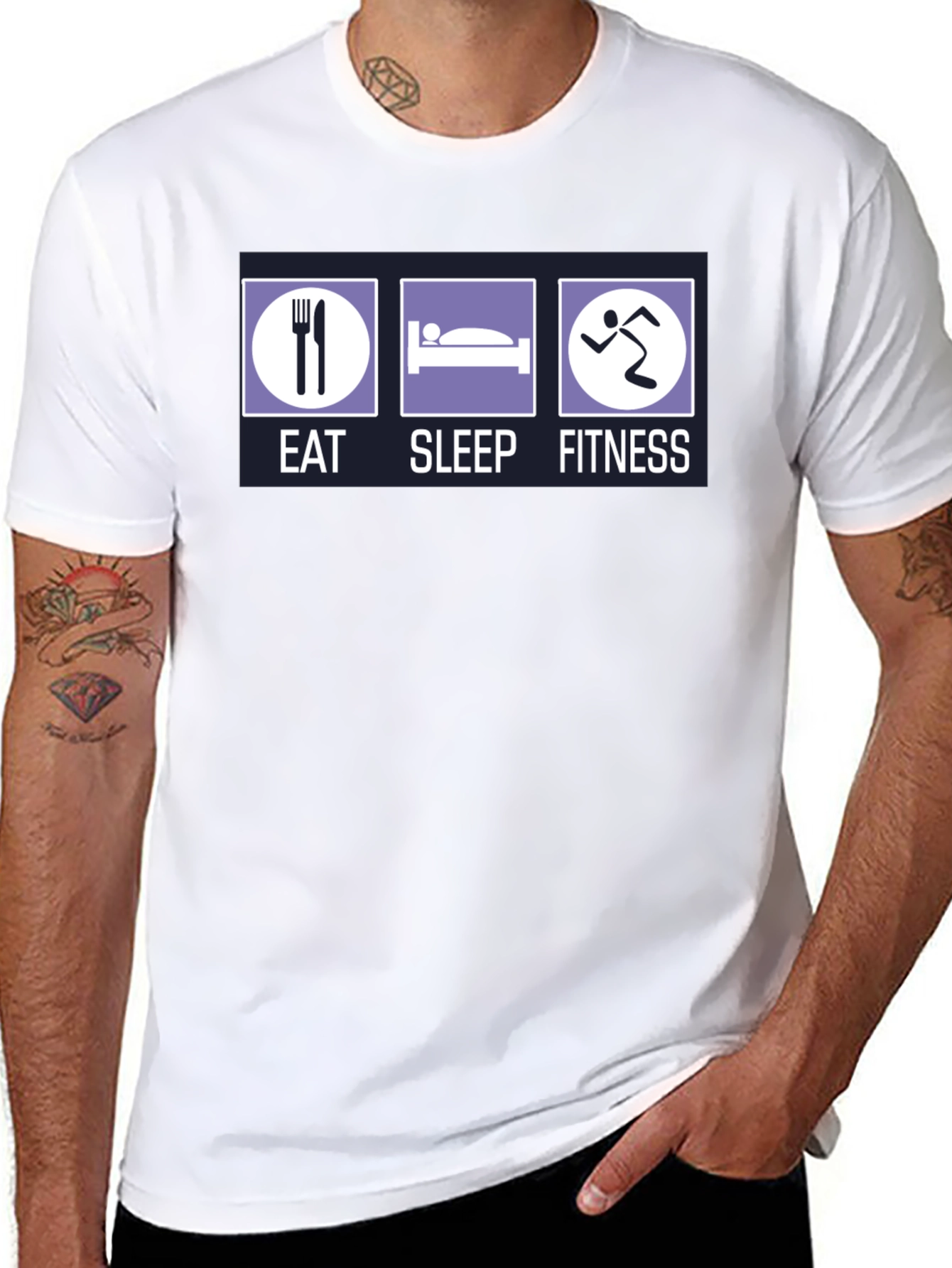 Eat Sleep Fitness Graphic T-Shirt
