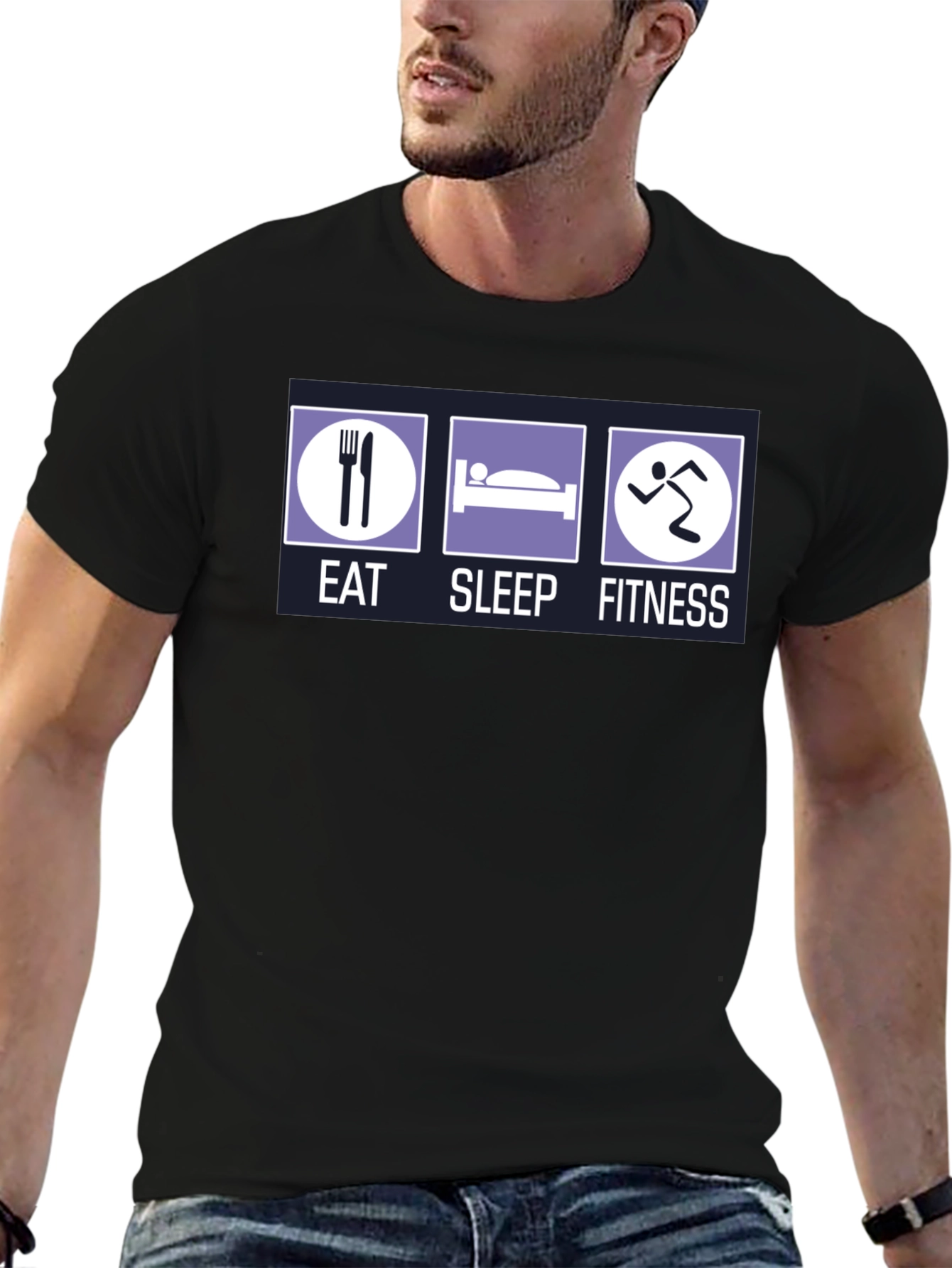 Eat Sleep Fitness Graphic T-Shirt
