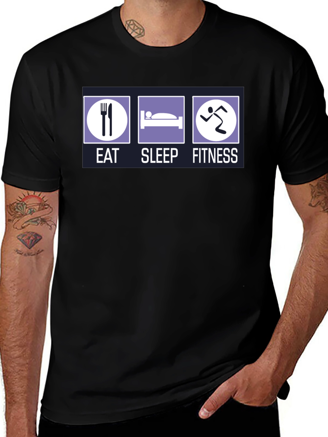 Eat Sleep Fitness Graphic T-Shirt