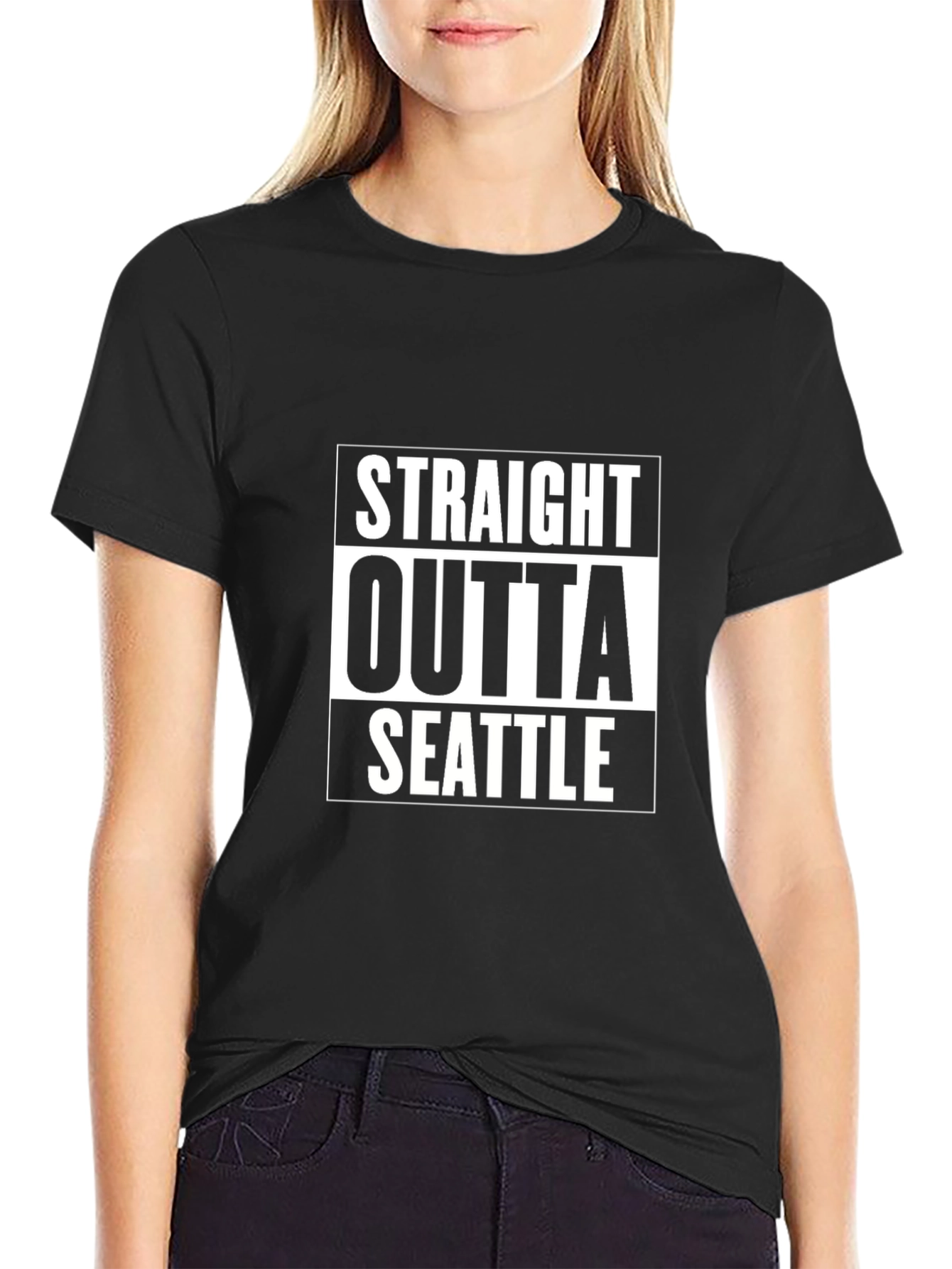 Straight Outta Seattle Black T-Shirt