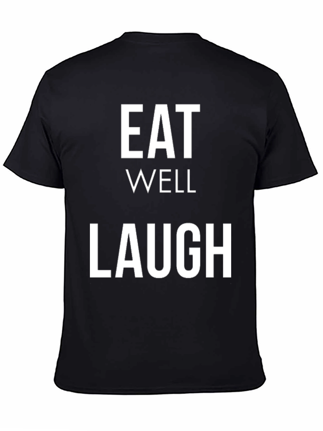 Eat Well Laugh Often Black Graphic Tee