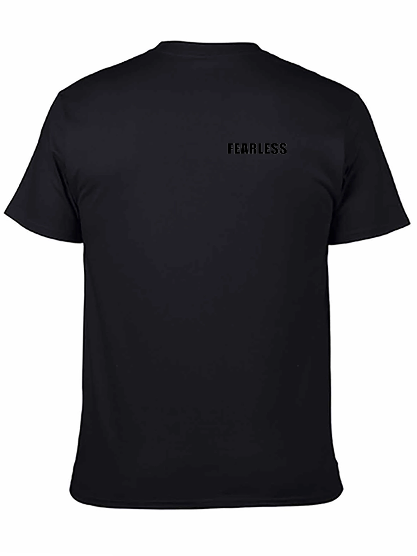 Mens Fearless Black Crewneck T-Shirt