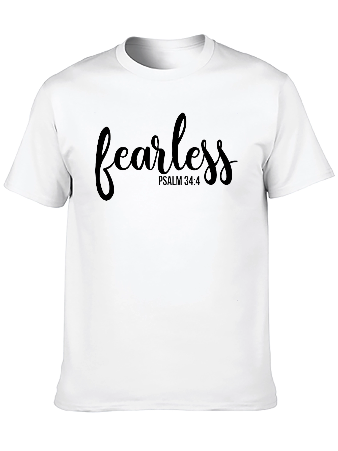 Fearless Psalm 34:4 Black T-Shirt