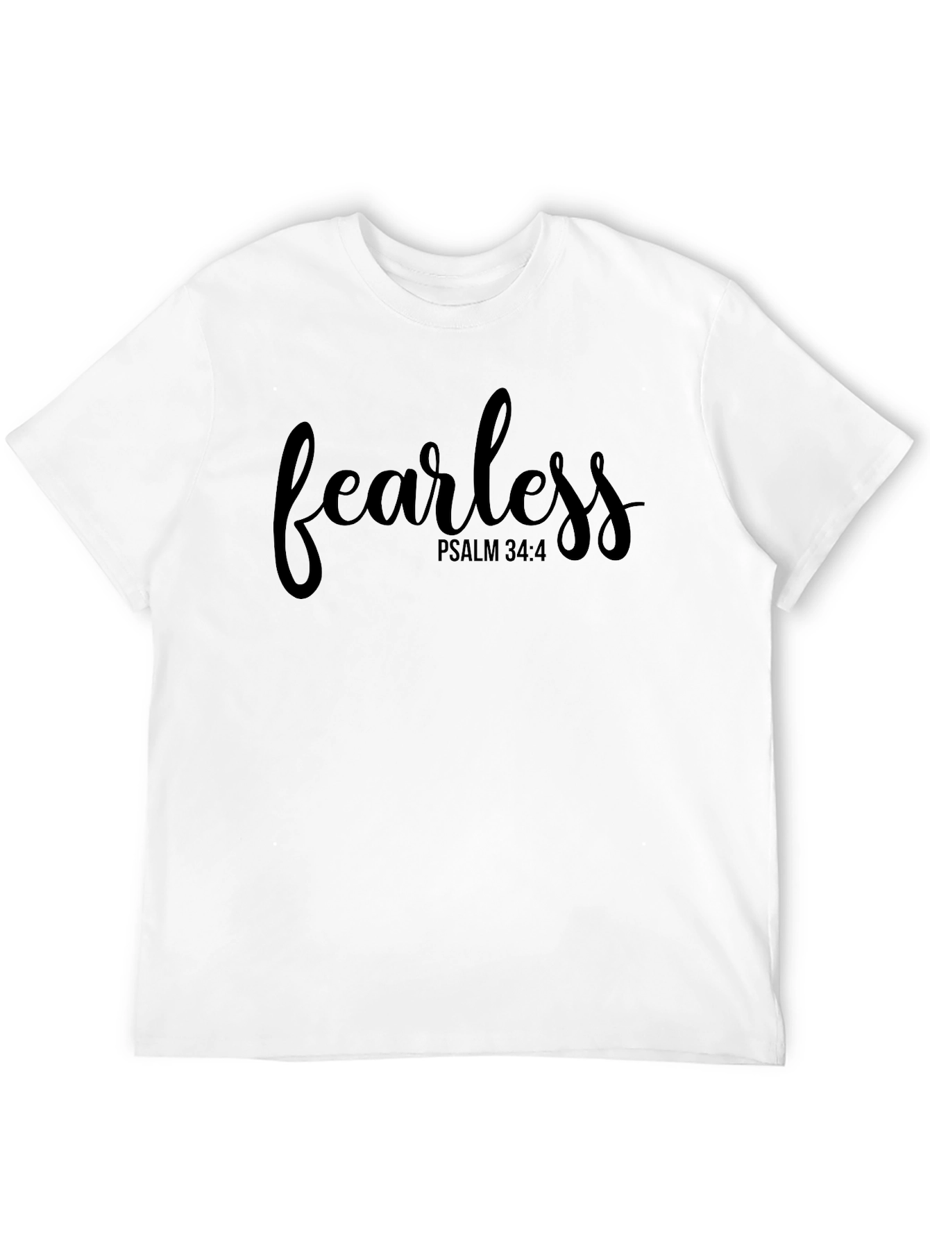 Fearless Psalm 34:4 Black T-Shirt