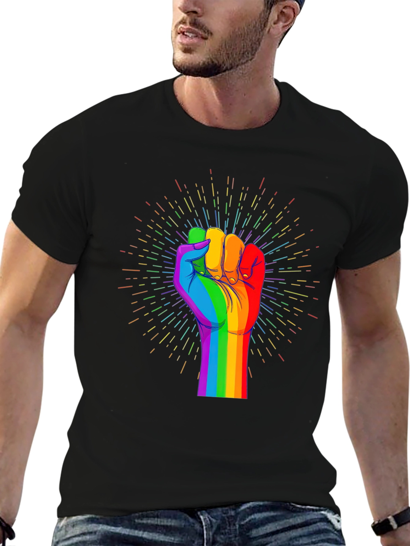 Rainbow Fist Pride T-Shirt - Express Yourself