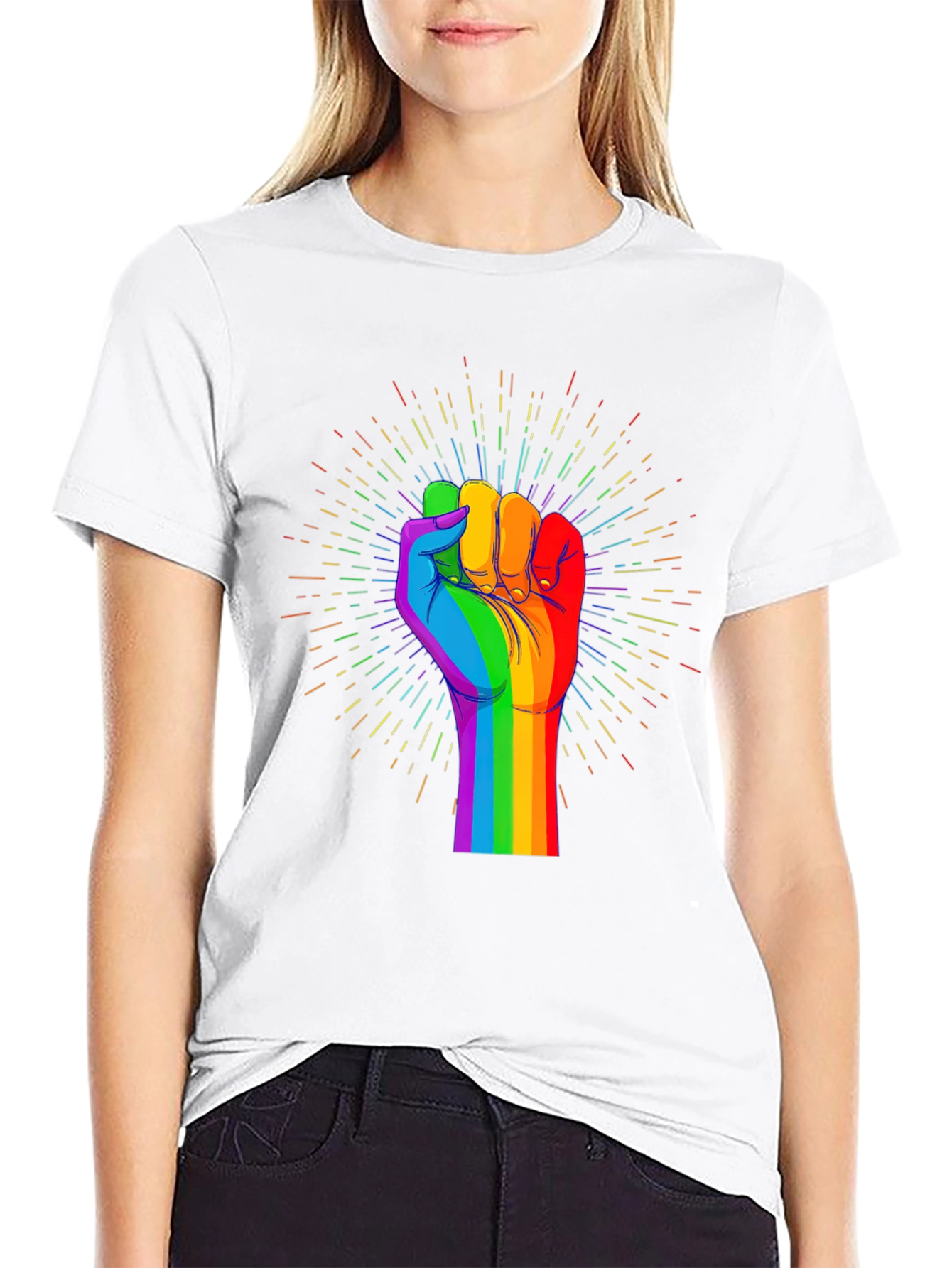 Rainbow Fist Pride T-Shirt - Express Yourself