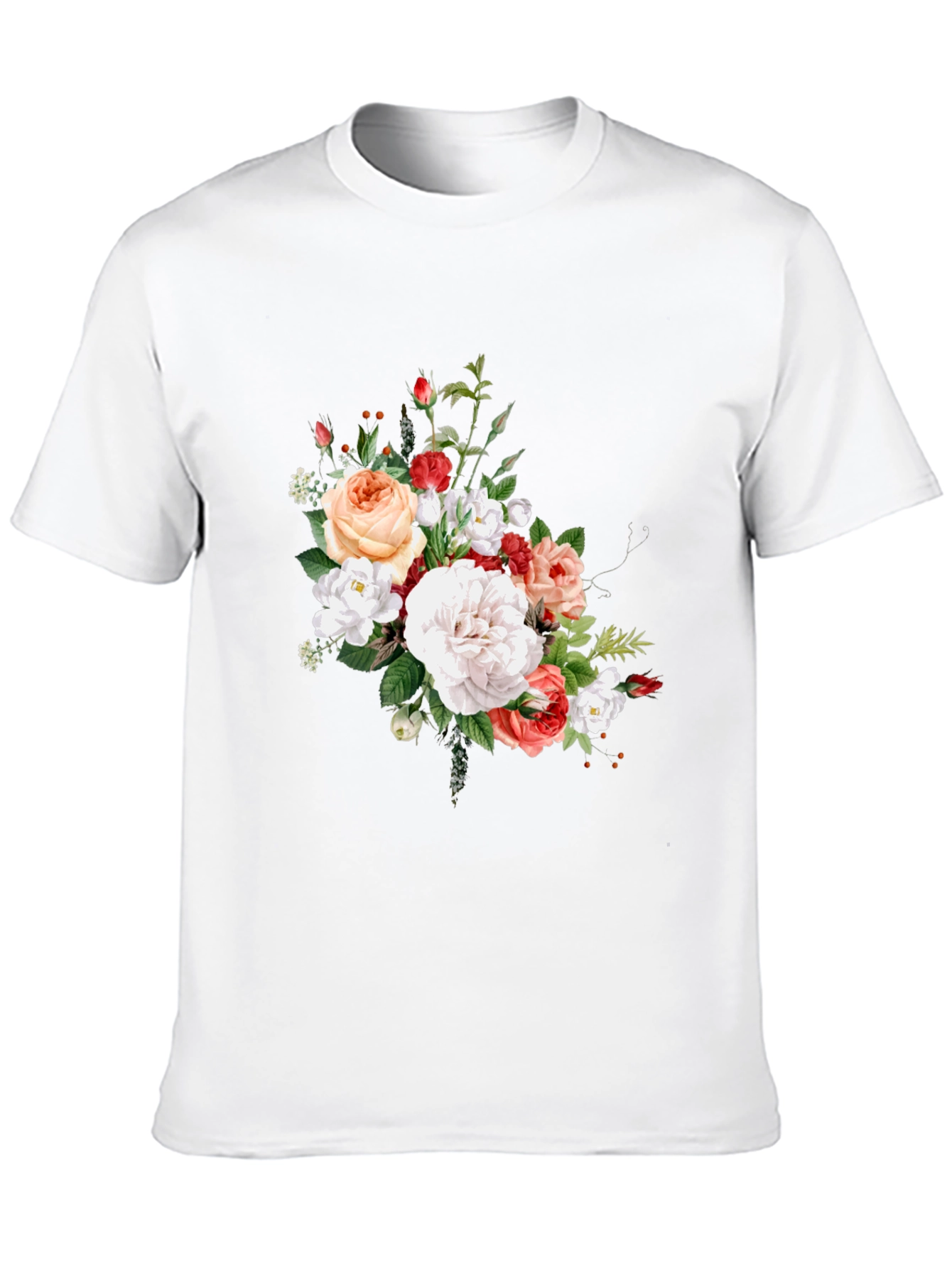 Floral Print Black T-Shirt