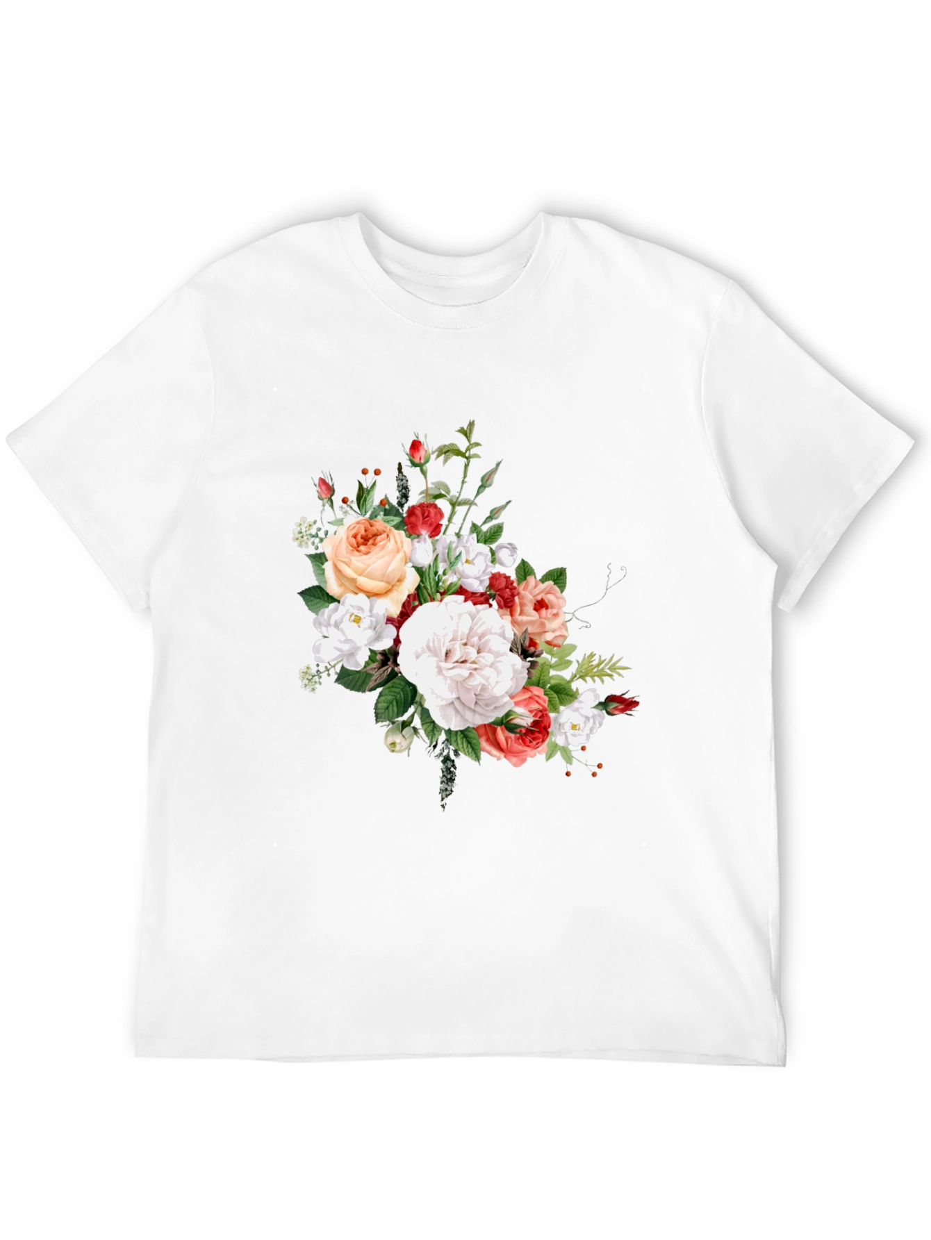 Floral Print Black T-Shirt