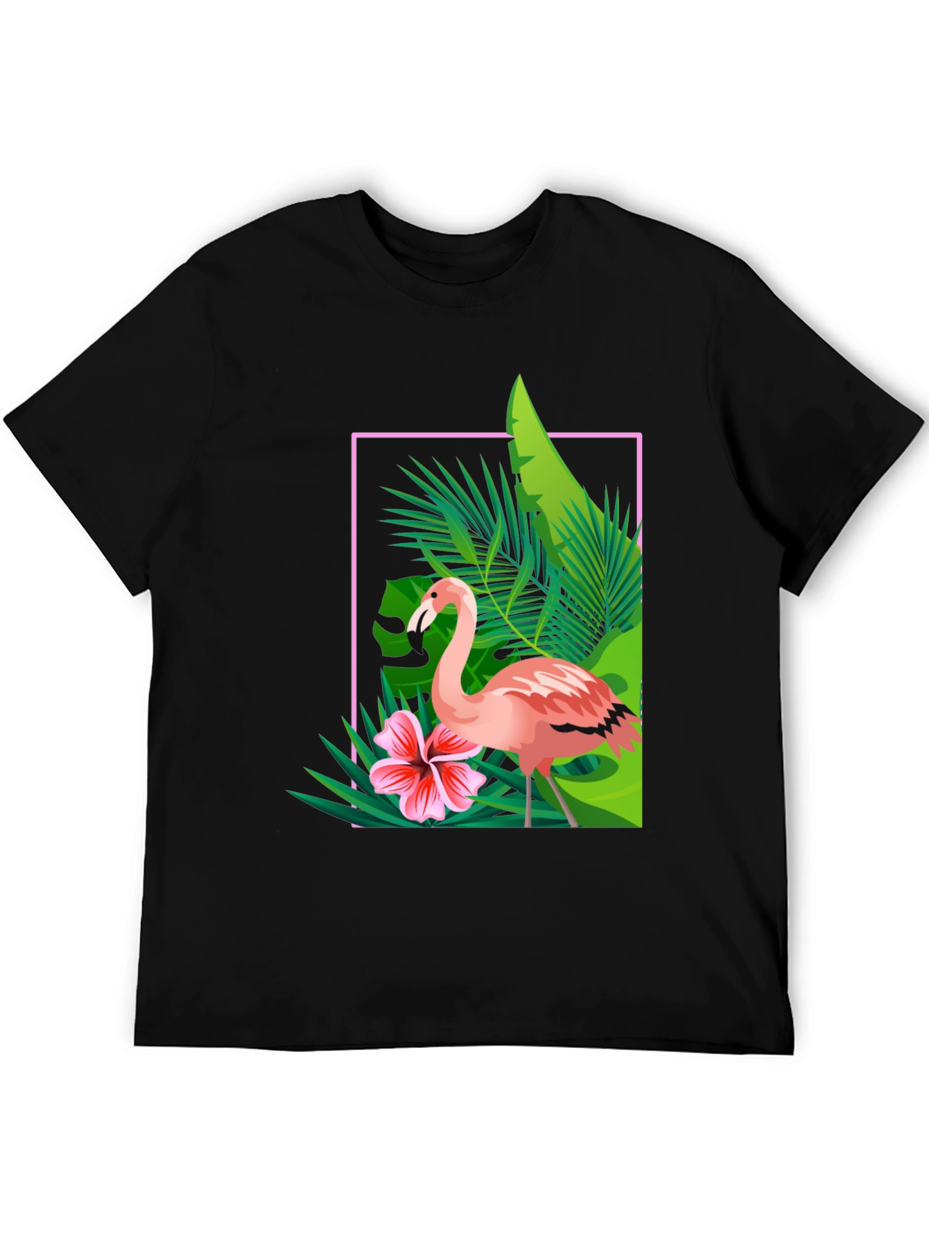 Tropical Flamingo Graphic Tee - Stylish Summer T-Shirt