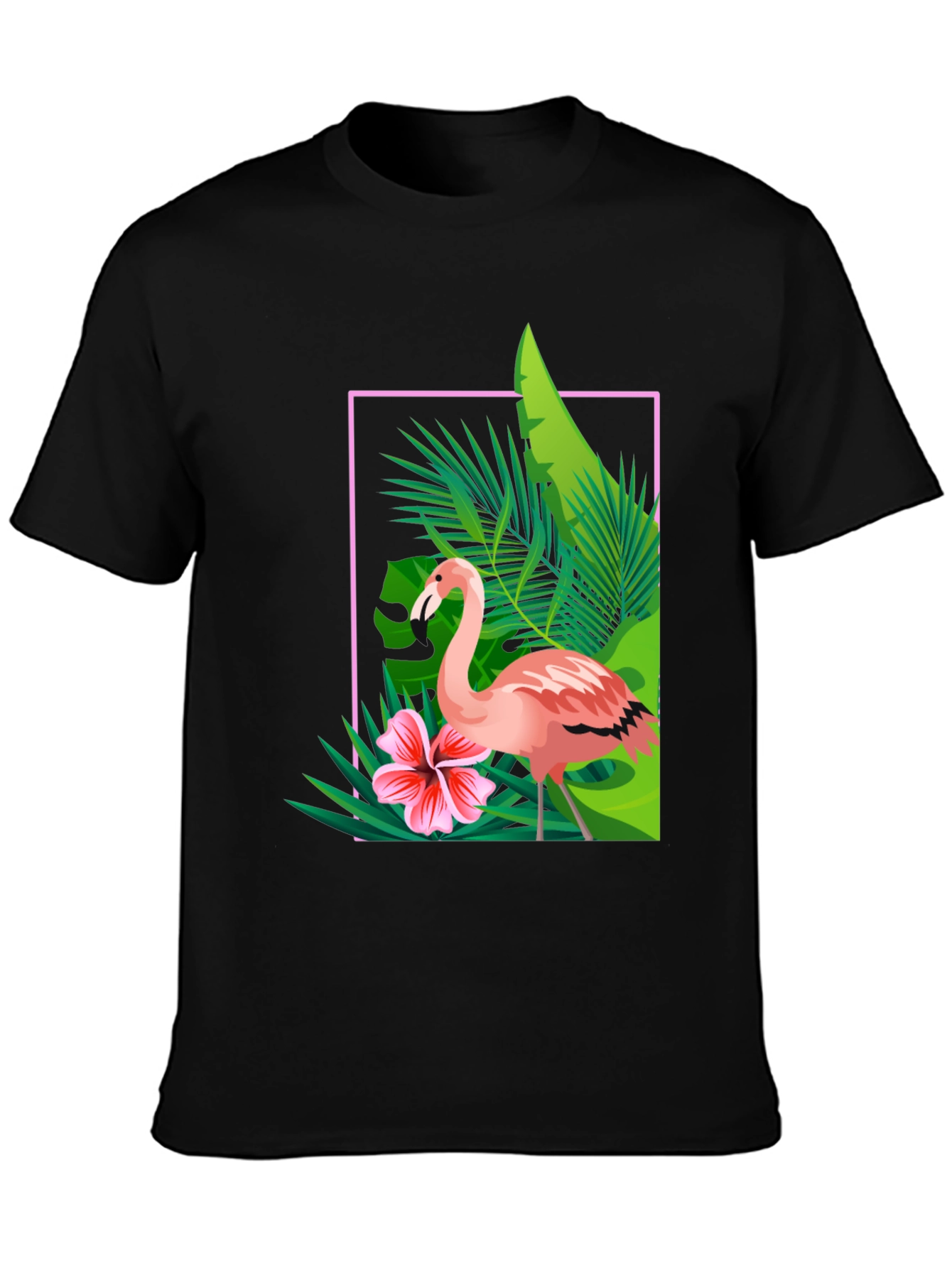 Tropical Flamingo Graphic Tee - Stylish Summer T-Shirt